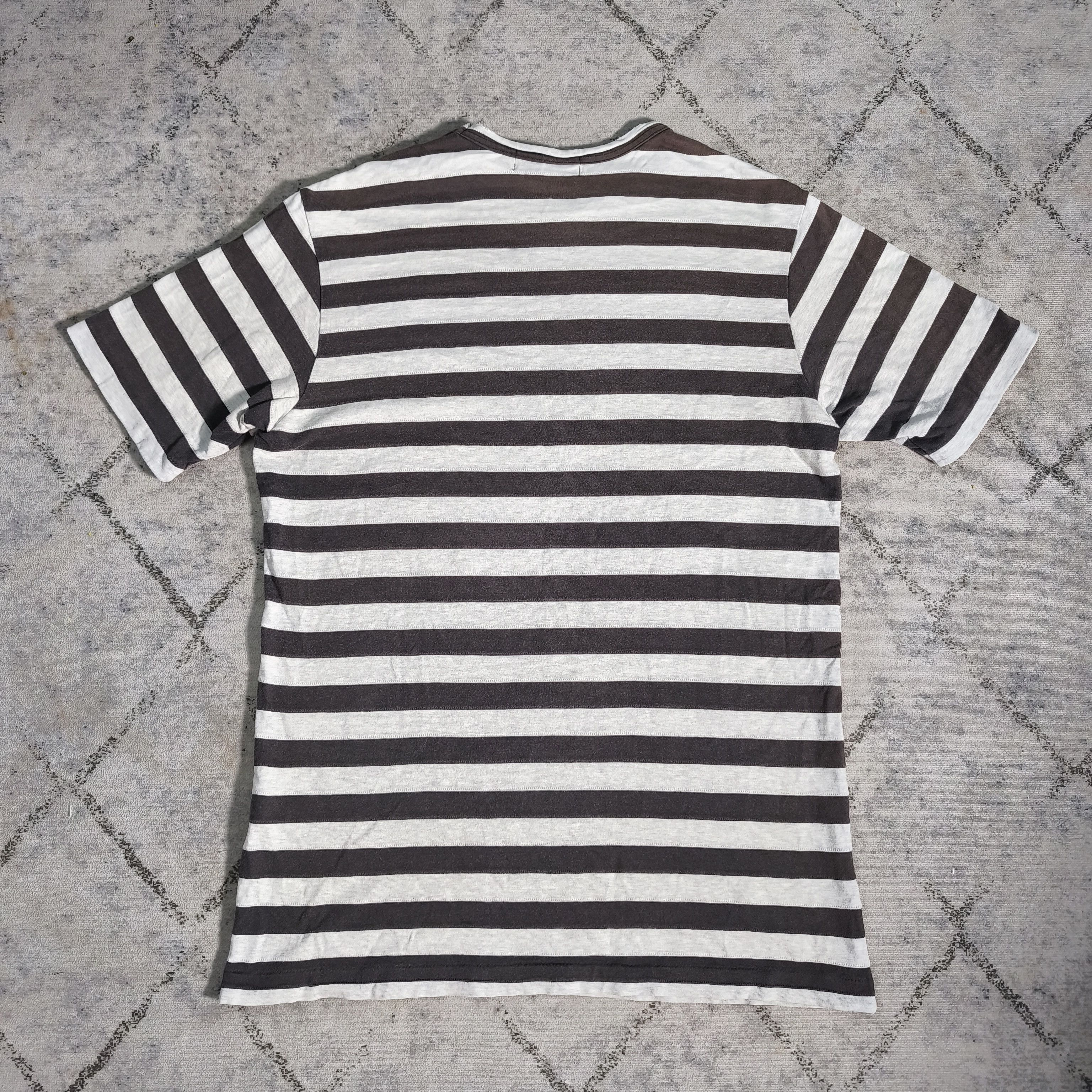 Y's for Men × Yohji Yamamoto Vintage Y's for men Yohji Yamamoto striped stitching Tshirt Size US L / EU 52-54 / 3 - 8 Thumbnail