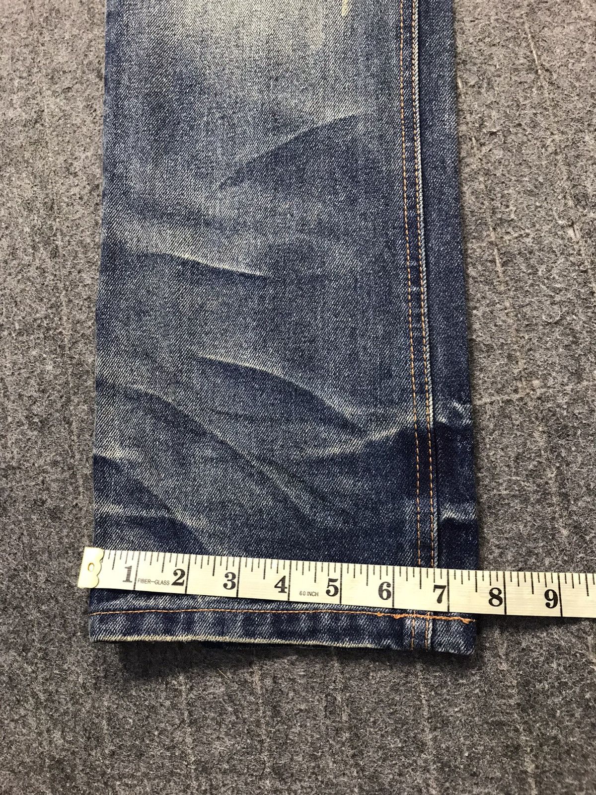 Japanese Brand Old Frame Whisker Design Indigo Denim Jeans Fits Size 32 Size US 32 / EU 48 - 14 Thumbnail