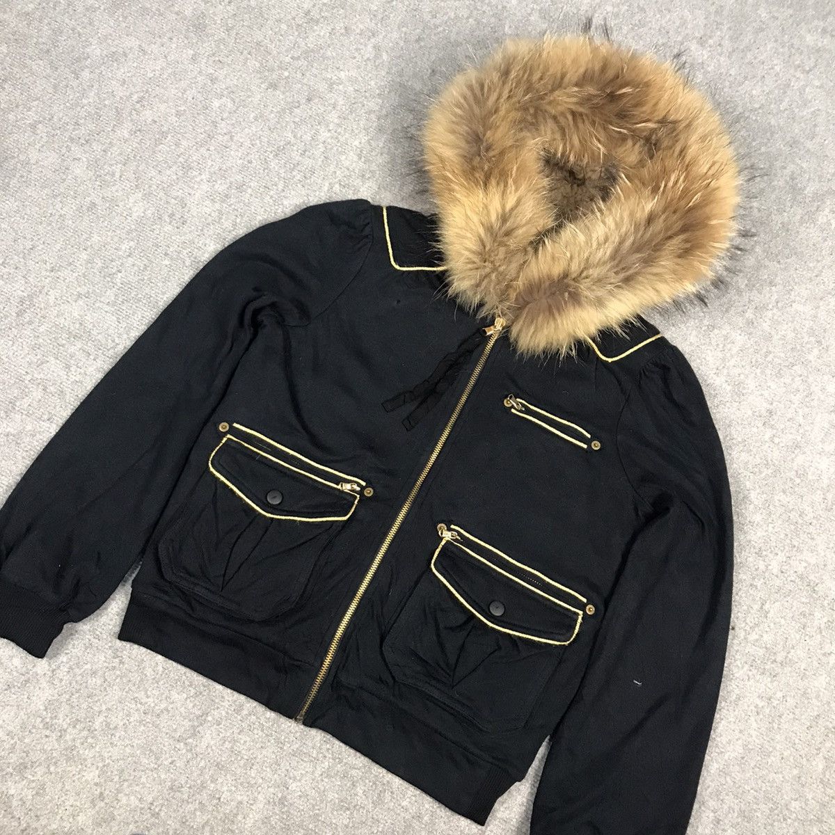 If Six Was Nine × Marc by Marc Jacobs MARC BY MARC JACOBS BLACK FUR HOODIES JACKET Size S / US 4 / IT 40 - 4 Thumbnail