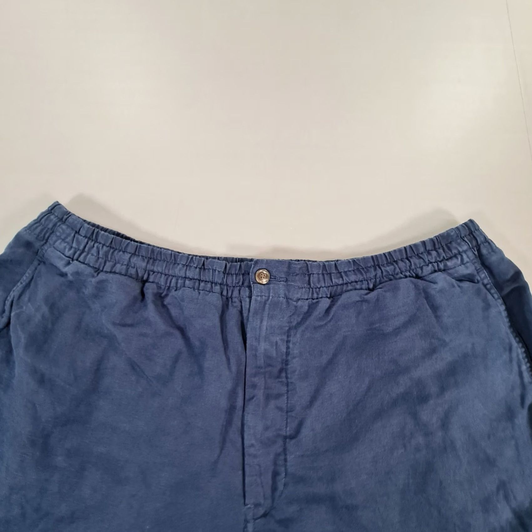 Polo Ralph Lauren Polo Ralph Lauren Mens Shorts Navy Blue Linen Summer Drawstring W40 Regular Flat Front 4 Pocket Holiday Mens Size US L / EU 52-54 / 3 - 2 Thumbnail