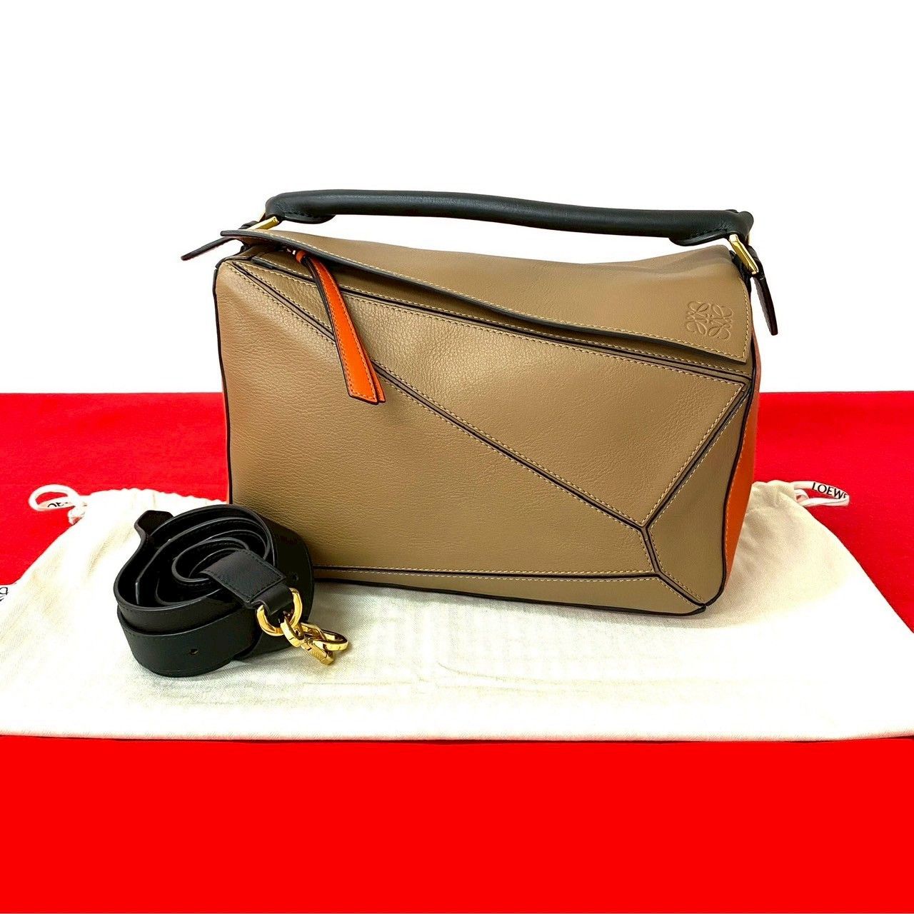 Loewe Loewe Puzzle Bag Leather 2Way Bag Leather Shoulder Bag in Brown, Women's