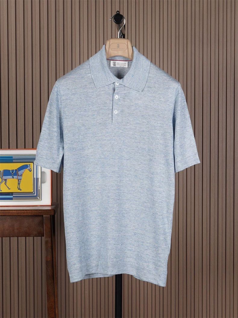 Brunello Cucinelli Brunello Cucinelli Men's Knit Polo Shirt Size US M / EU 48-50 / 2 - 1 Thumbnail