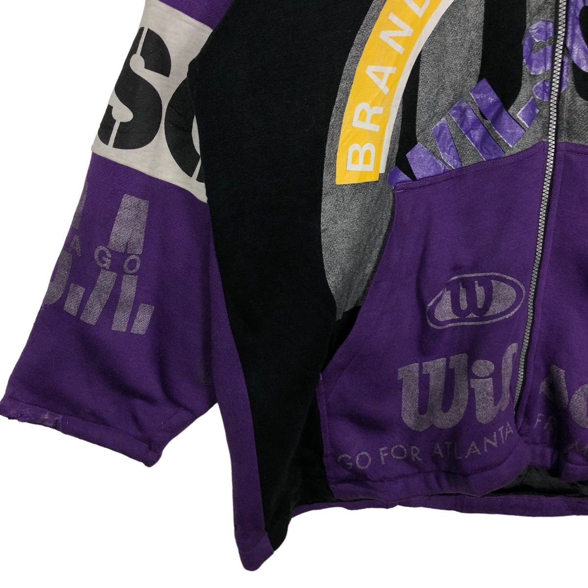 Japanese Brand 🔥Vintage Wilson Overprint Hoodie Zipper Jacket Streetwear Size US L / EU 52-54 / 3 - 3 Thumbnail