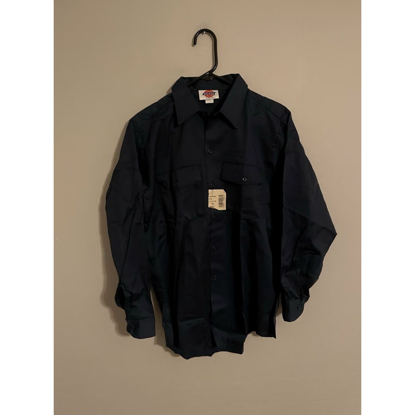 Dickies VINTAGE Dickies Work Shirt Navy Blue L/S Twill Button-Up 15.5/33 Mens 65% Polyester 35% Cotton Size US M / EU 48-50 / 2 - 2 Thumbnail