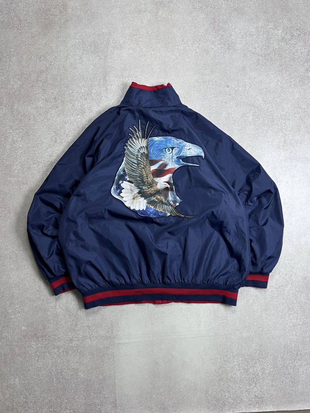 Vintage Vintage USA Eagle Reversible Bomber Jacket XL Size US XL / EU 56 / 4 - 1 Thumbnail