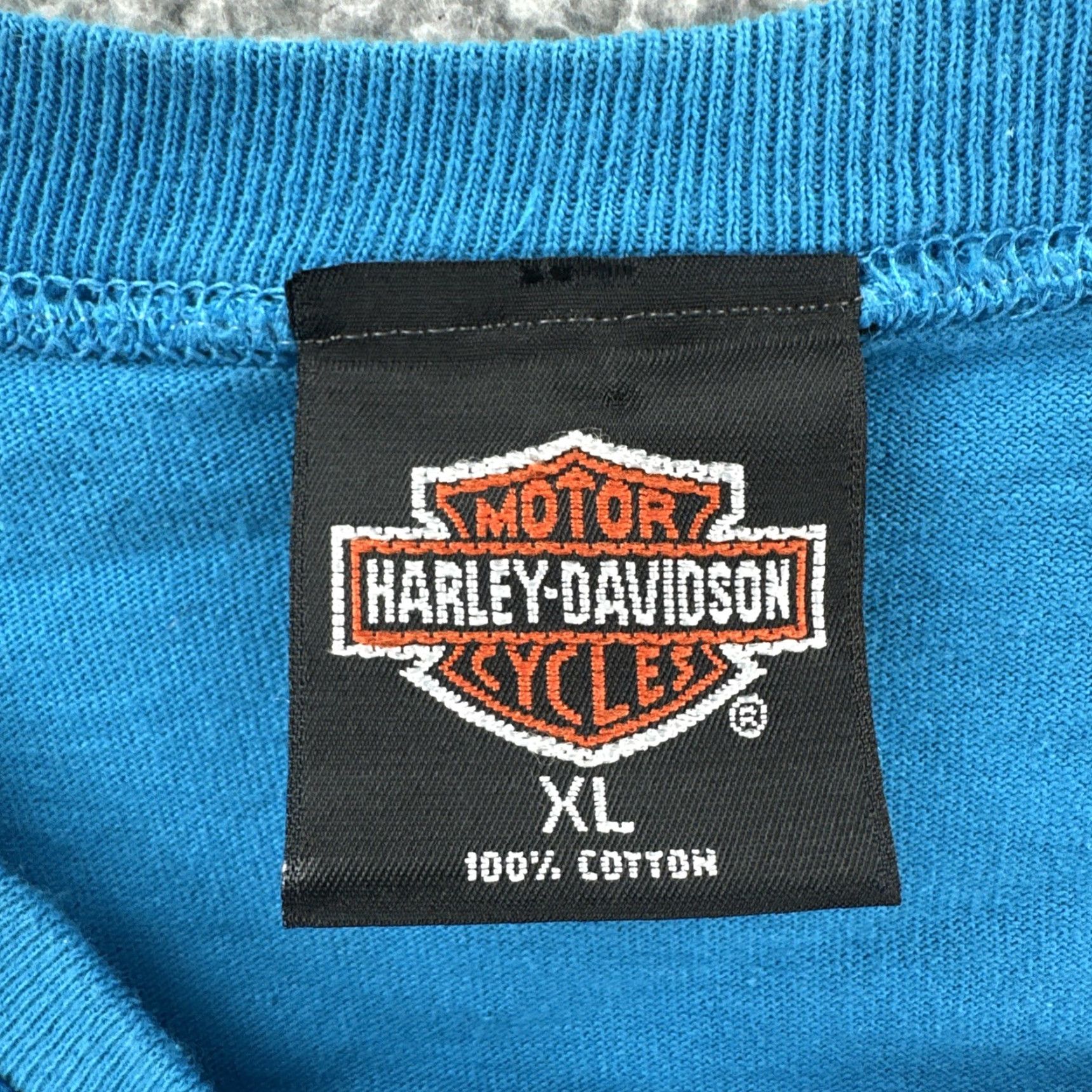 Harley Davidson VINTAGE Harley-Davidson Mens XL Embroidered Henley T Shirt Blue USA Made Size US XL / EU 56 / 4 - 7 Thumbnail
