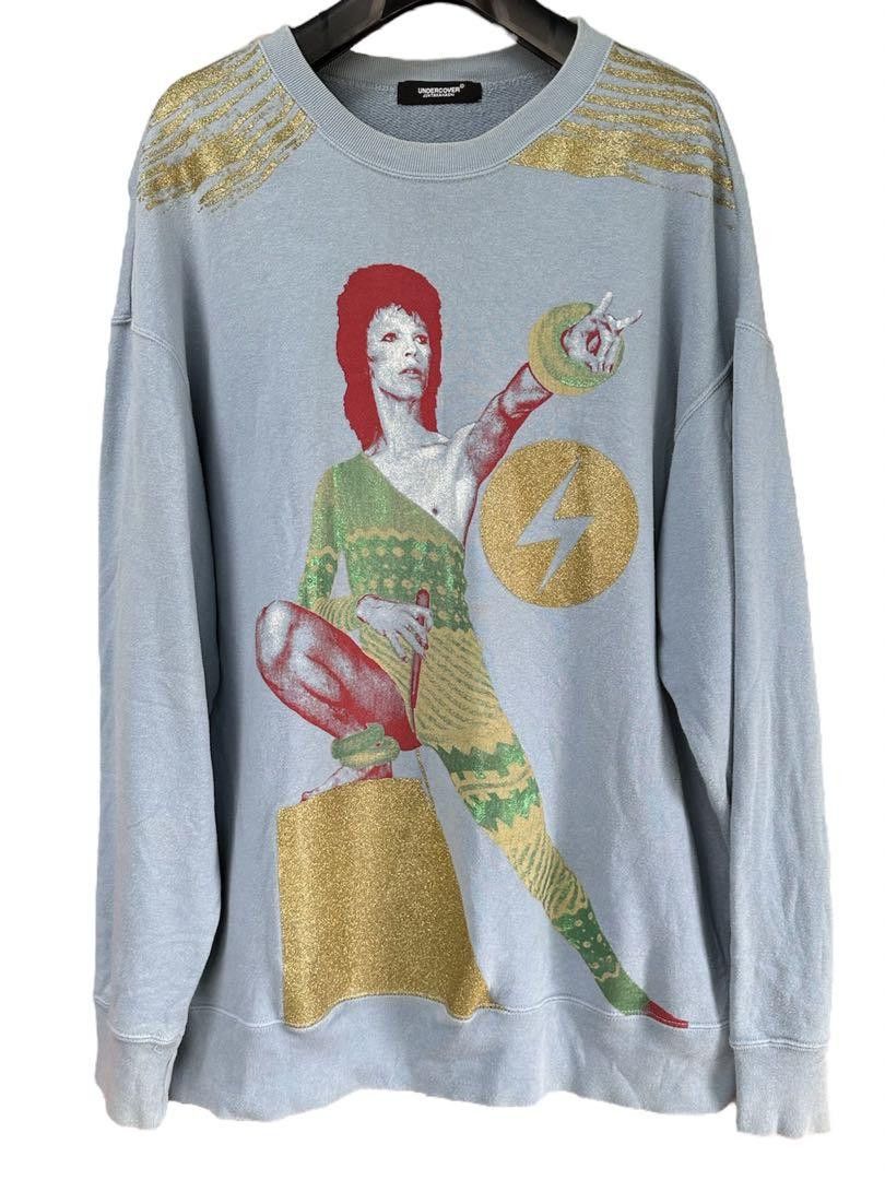 image of Undercover David Bowie Ziggy Stardust Sweatshirt in Blue, Men's (Size Medium)