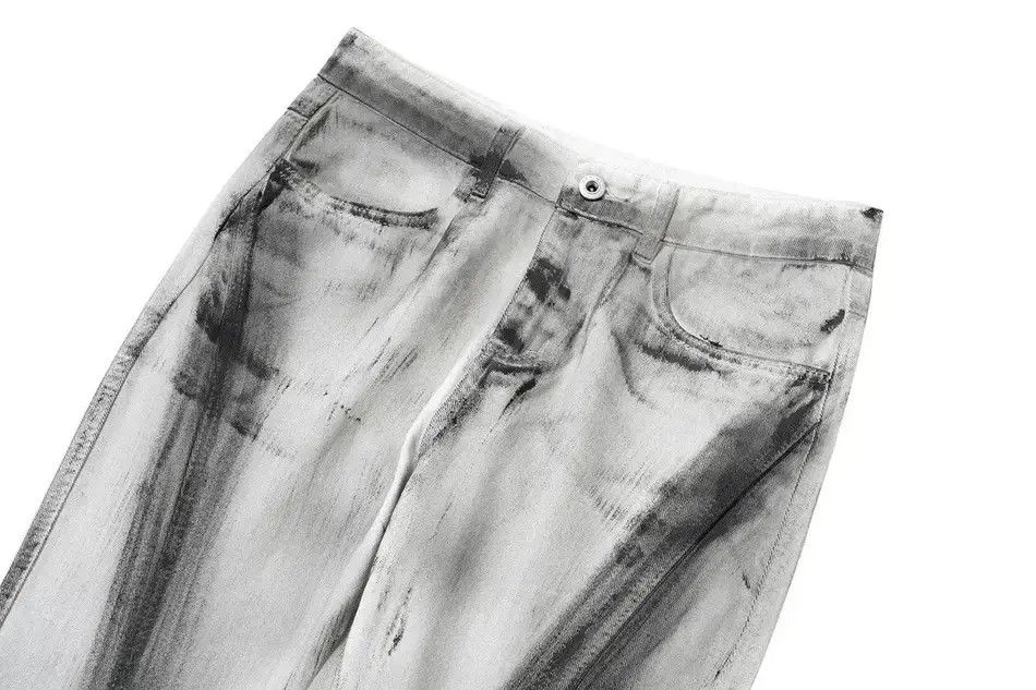 Japanese Brand Y2k Streetwear Dirty Gradient Baggy White Jean Size US 32 / EU 48 - 5 Thumbnail