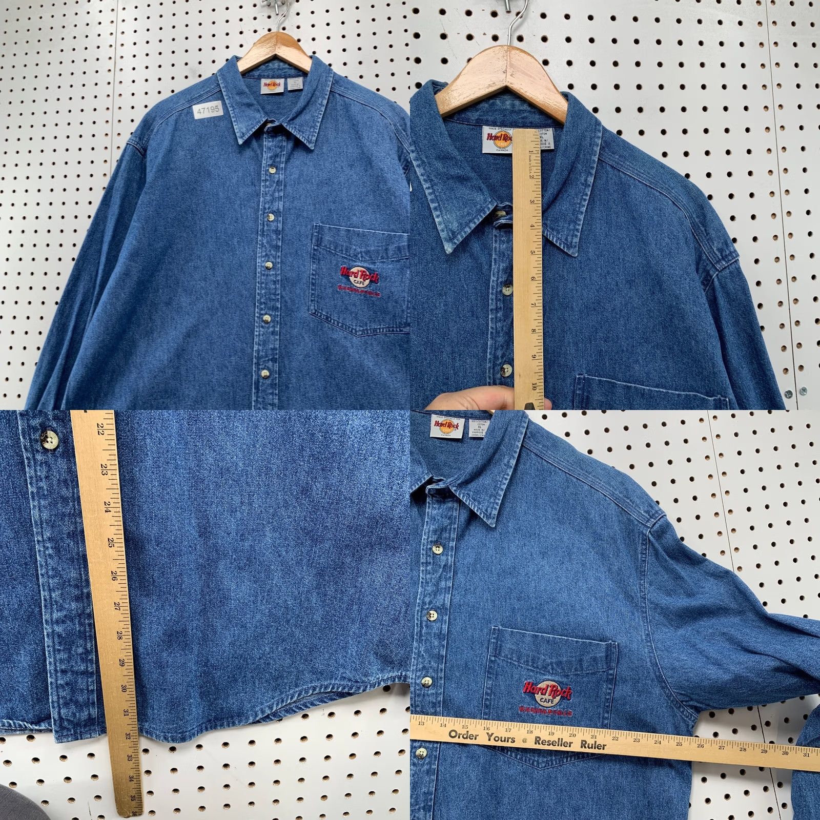 Hard Rock Cafe VINTAGE Hard Rock Cafe Shirt Mens XL Blue Niagara Falls 90s Button Denim Size US XL / EU 56 / 4 - 8 Thumbnail