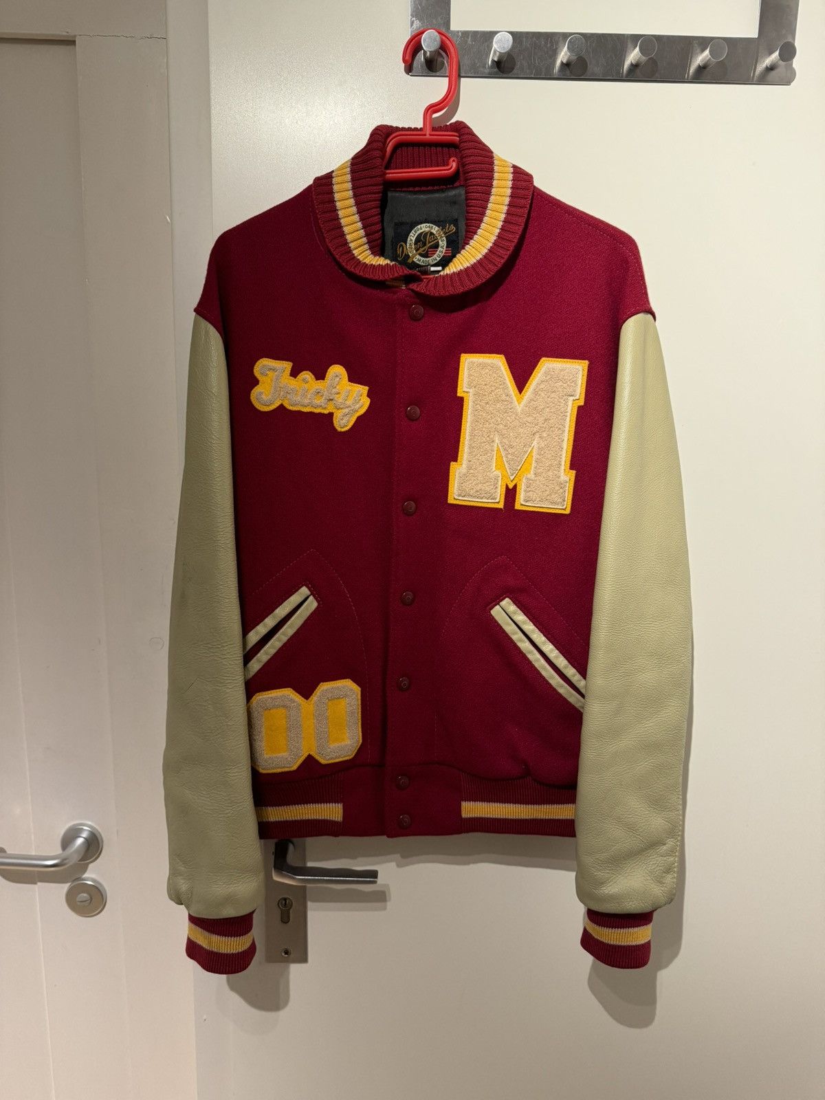image of Dehen 1920 x Vintage Dehen Vintage Wool Varsity Jacket in Red, Men's (Size Medium)