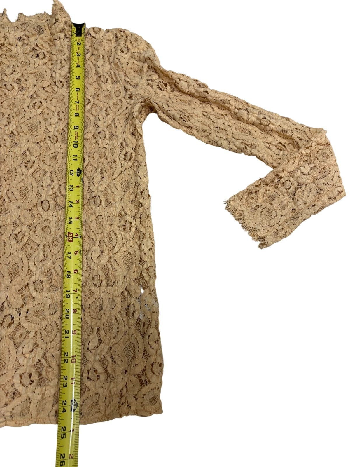 Helmut Lang HELMUT LANG High Neck Stretch Nude Lace Top Women Size /L Size L / US 10 / IT 46 - 14 Thumbnail