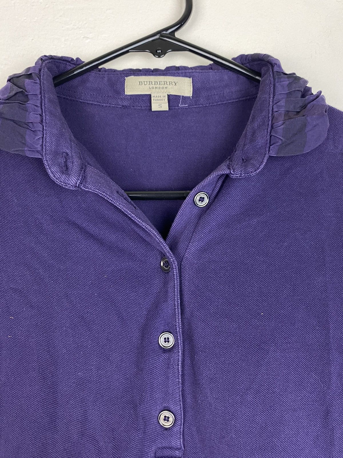 Burberry Purple Burberry Nova Check Polo Shirt Button Up Size S / US 4 / IT 40 - 2 Thumbnail