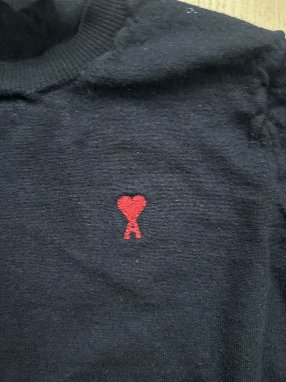 AMI Navy Ami Paris Heart Logo Sweater Size US XS / EU 42 / 0 - 4 Thumbnail