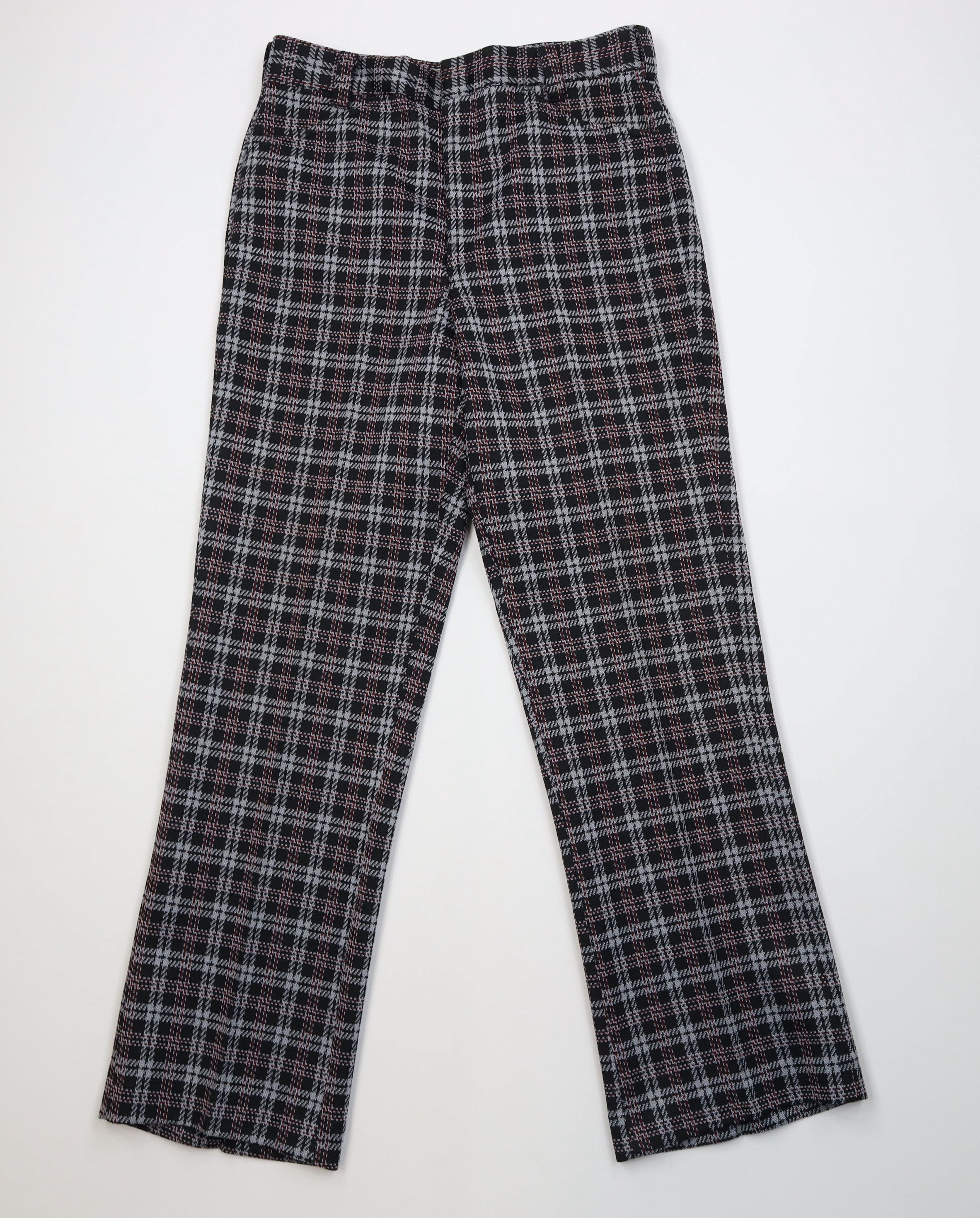 Vintage Vintage 70s Streetwear Flared Wide Leg Chino Pants Plaid USA Size US 32 / EU 48 - 1 Thumbnail