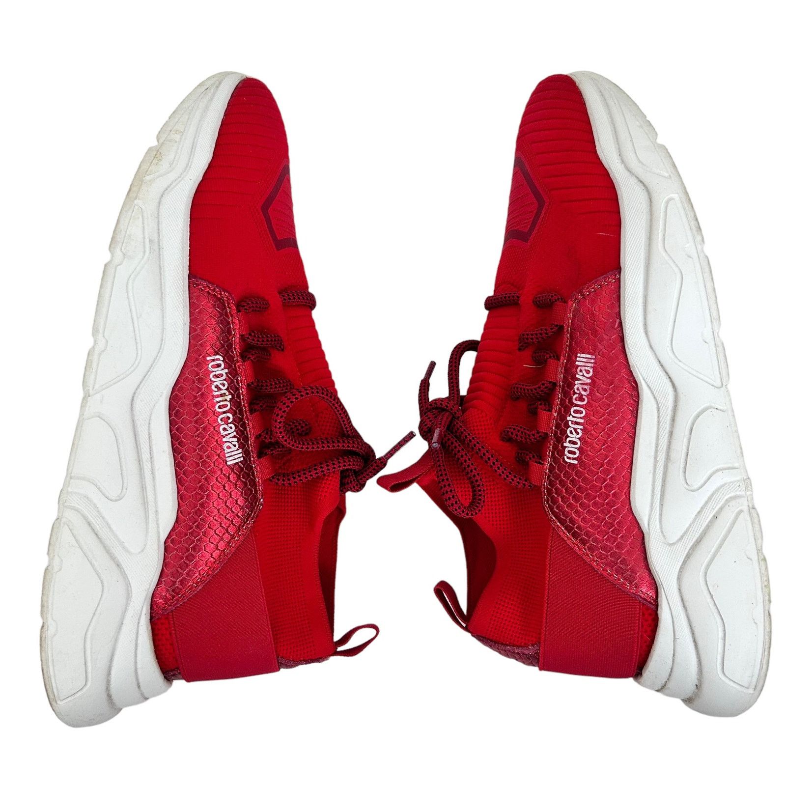 Roberto Cavalli Roberto Cavalli Red Chunky Sock Sneakers Sz 11 Size US 11 / IT 41 - 8 Thumbnail