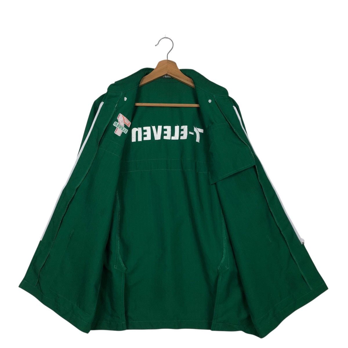 Japanese Brand Vintage 7-Eleven Employee Uniform Jacket Green Zip-Up Size US M / EU 48-50 / 2 - 14 Thumbnail