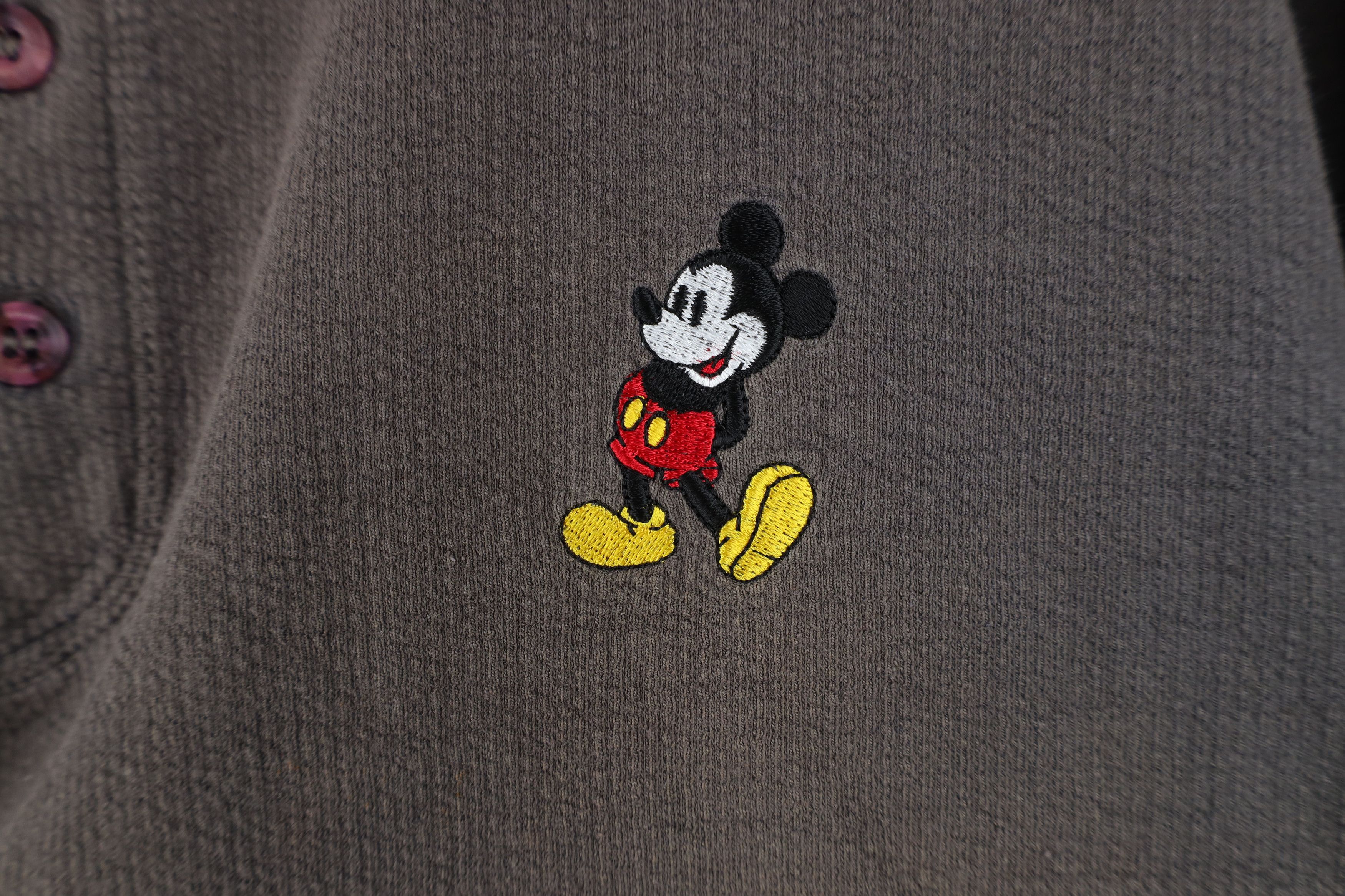 Disney Vintage 90s Disney Ribbed Knit Mickey Mouse Henley T-Shirt Size US M / EU 48-50 / 2 - 4 Thumbnail