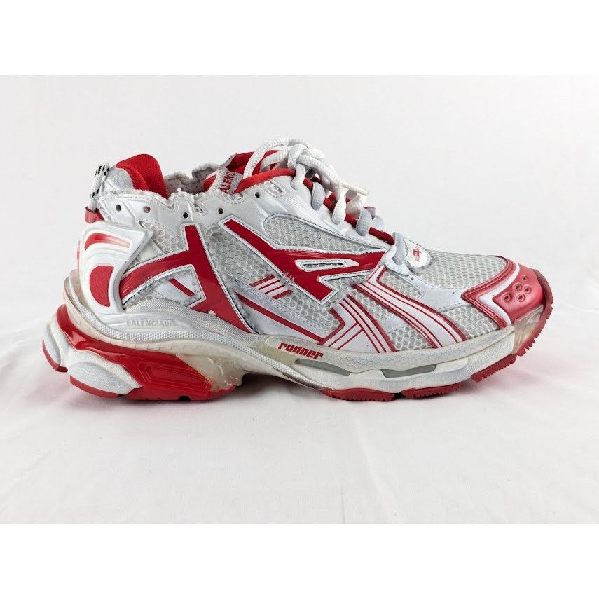 Balenciaga o1rshd1 Bicolor Mesh Runner in White/Red Size US 11 / EU 44 - 1 Thumbnail