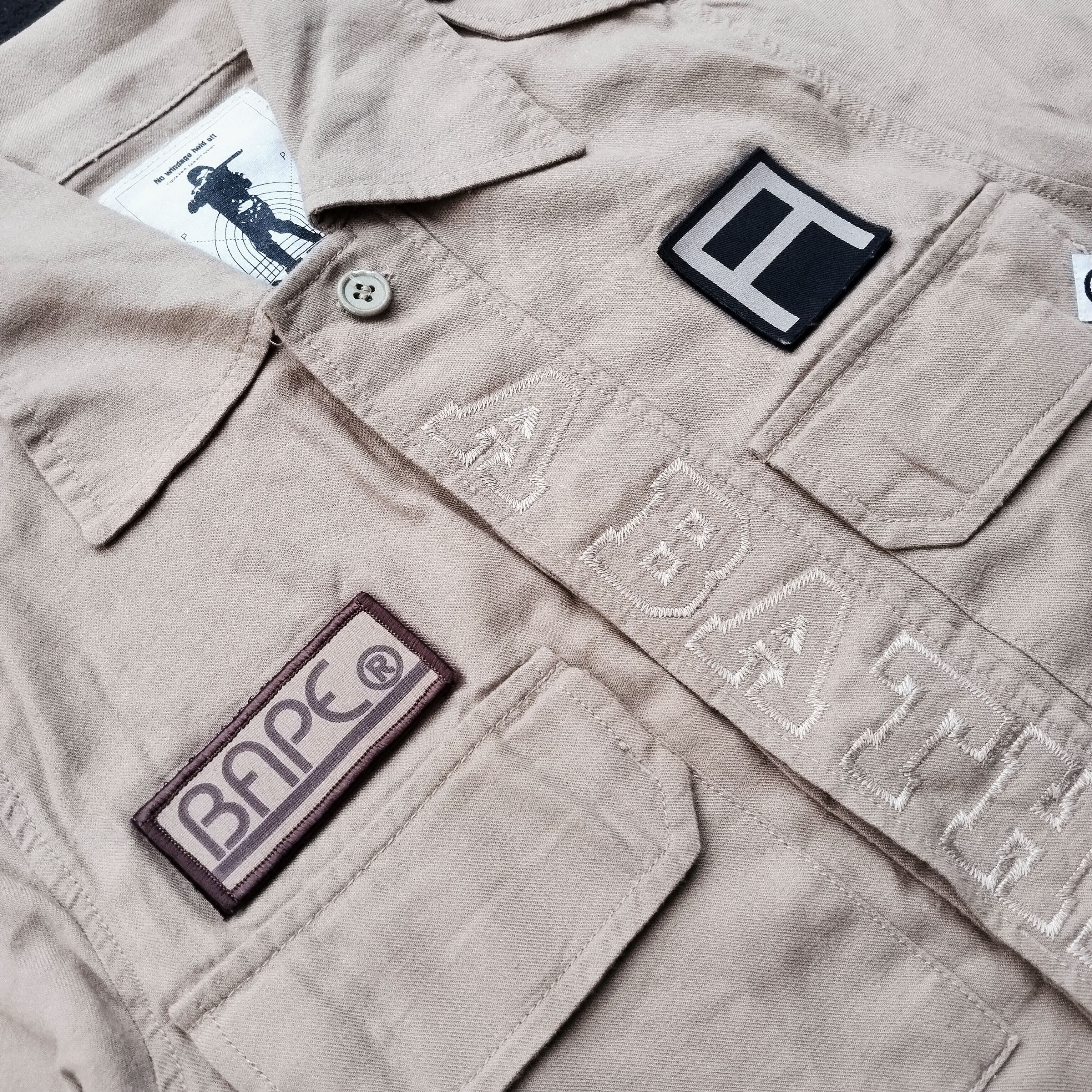 Bape 2000's Exclusive Bape Patch Militery Button Up Size US S / EU 44-46 / 1 - 3 Thumbnail