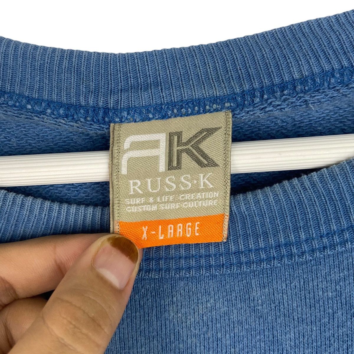 Designer × Vintage Vintage Russ-K Embroidered Sweatshirt Blue Size XL Size US XL / EU 56 / 4 - 7 Thumbnail