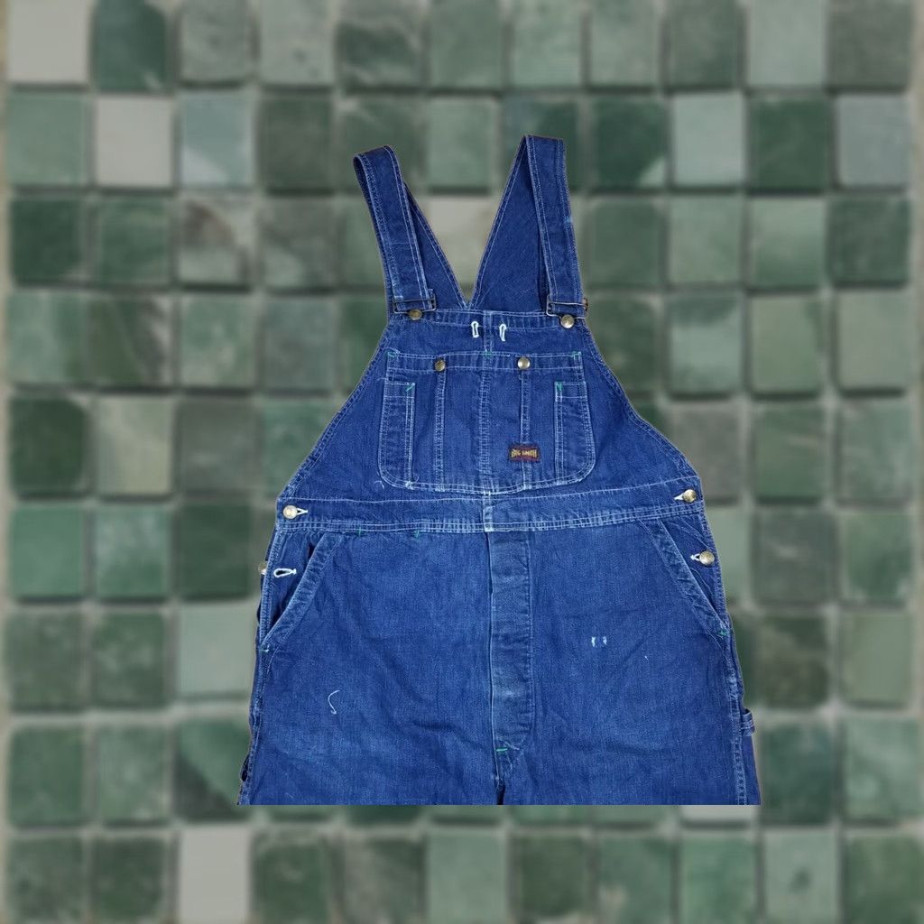 Vintage VINTAGE BIG SMITH SANFORIZED UNION MADE WORK DENIM OVERALL SZ 38 PANTS 38 BLUE JEANS MEN 60s Size US 38 / EU 54 - 1 Thumbnail