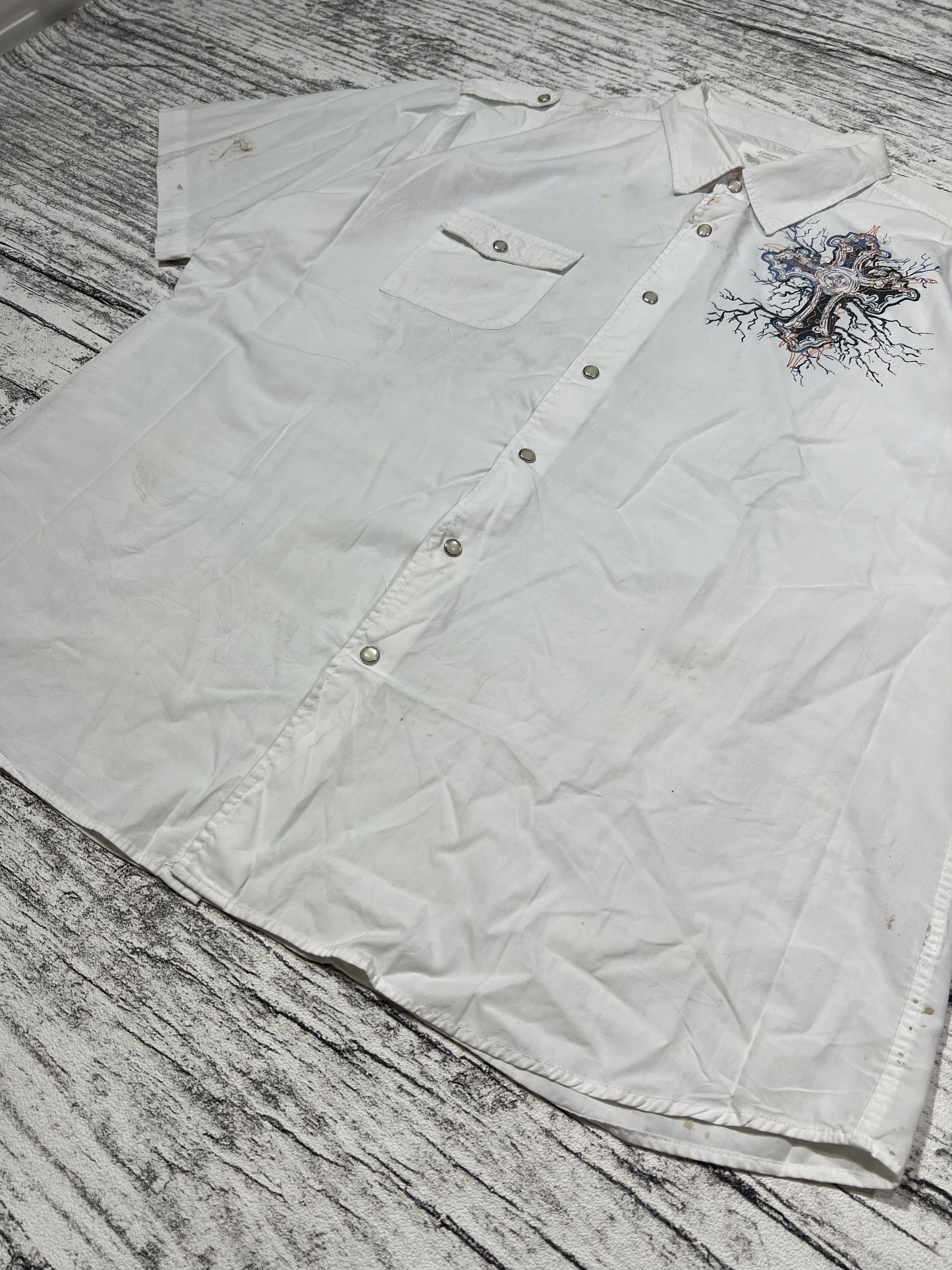 Japanese Brand 2000s Hysteric Cross Poem Print Shirt y2k Lgb Ifsixwasnine Size US XL / EU 56 / 4 - 6 Thumbnail