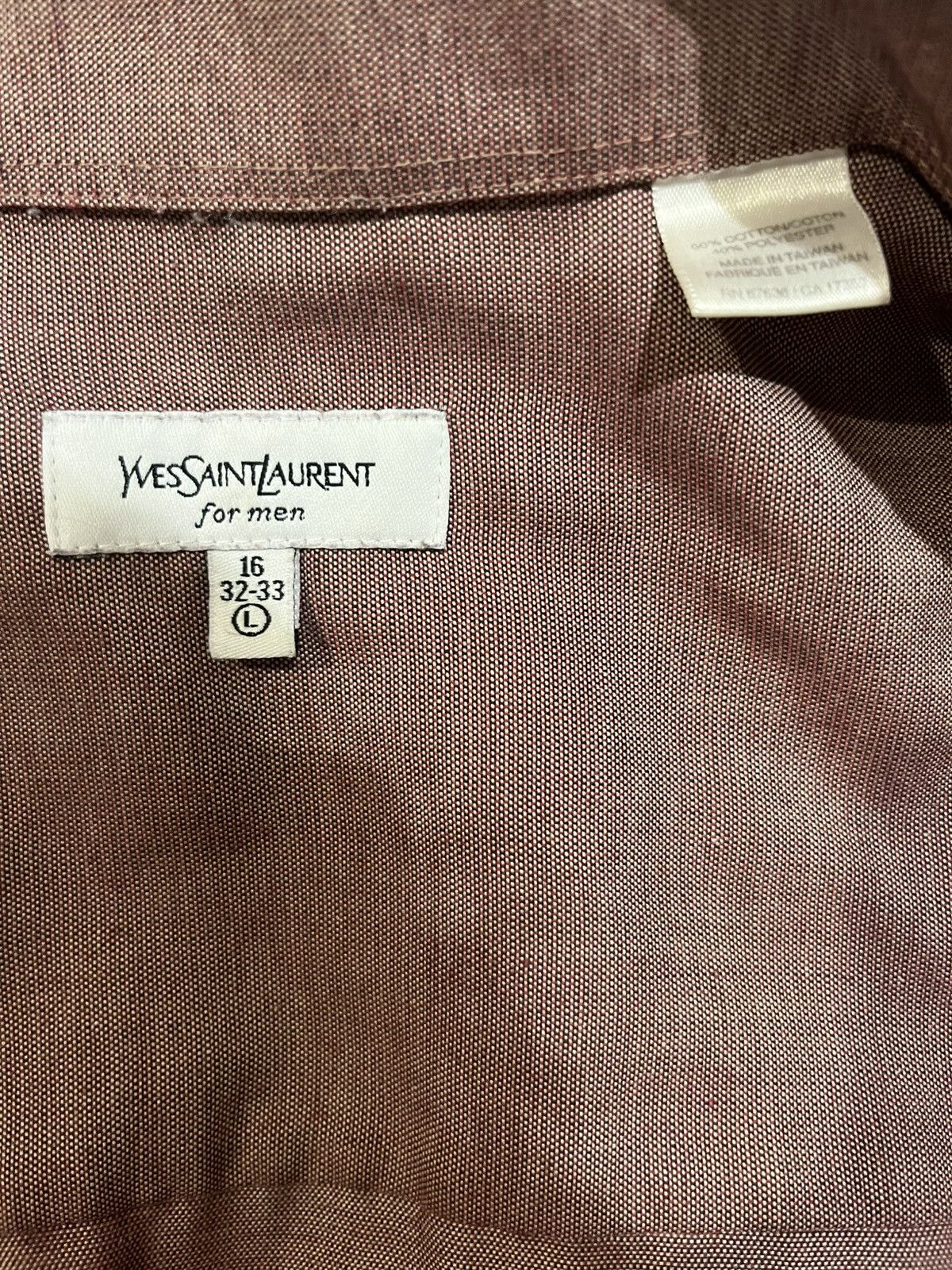 Vintage × Yves Saint Laurent Red Yves-Saint Laurent for Men Button Up Shirt Vintage Size US L / EU 52-54 / 3 - 3 Thumbnail