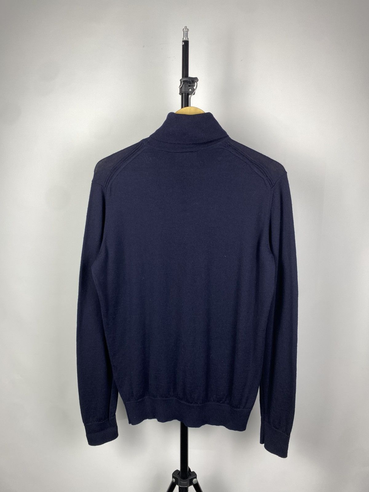 Lacoste Vintage 00s High Neck Lacoste Sweater Blue Sweatshirt Size US L / EU 52-54 / 3 - 6 Thumbnail
