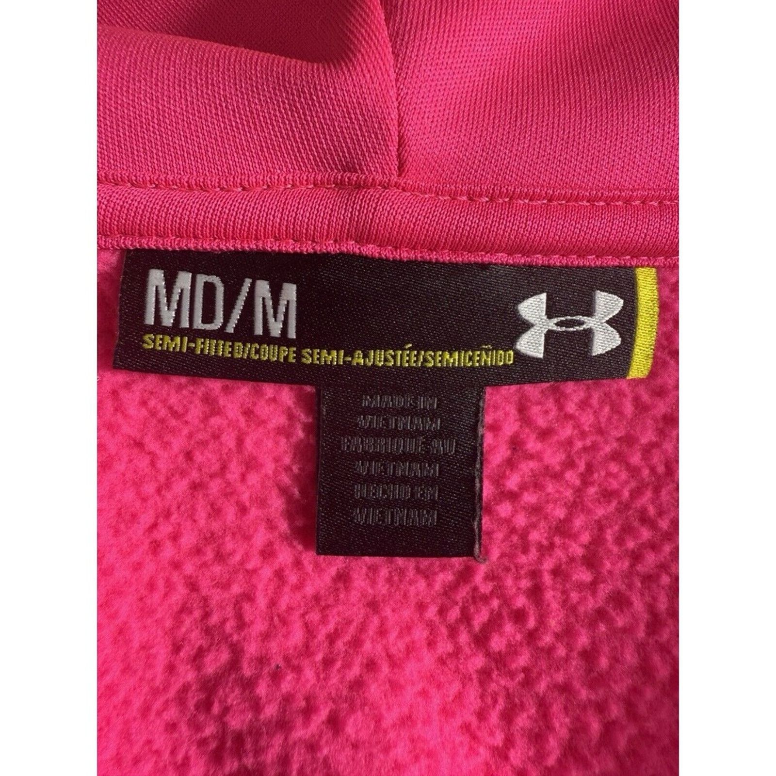 Under Armour Under Armour M Pink Full Zip Hooded Jacket Fleece Lined Size M / US 6-8 / IT 42-44 - 6 Thumbnail
