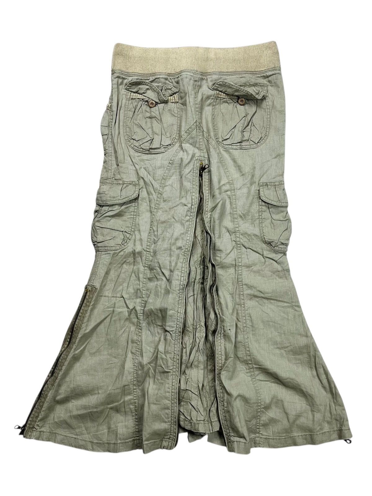 If Six Was Nine 2000s GOA - Multizpper Parachute Cargo Skirt Size 29" - 9 Thumbnail