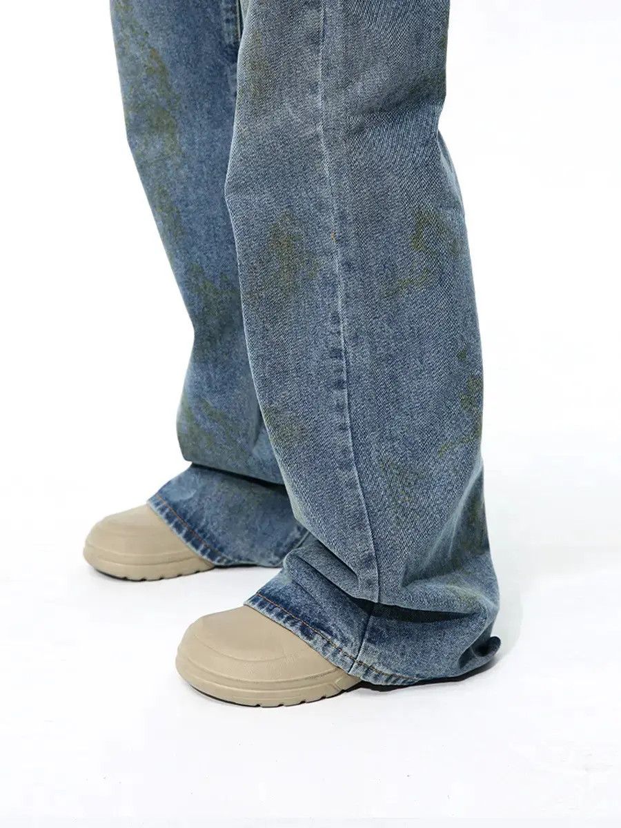 Japanese Brand Retro loose straight leg wide leg jeans Size US 32 / EU 48 - 2 Thumbnail