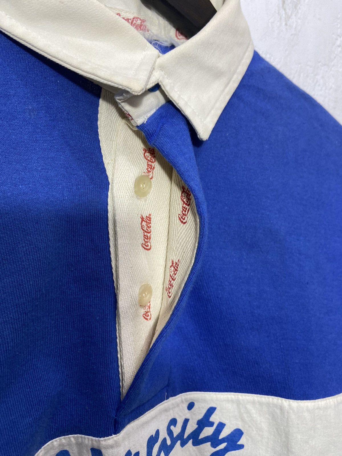 Coca Cola Vintage Coca Cola Rugby Shirt Blue White Size US XL / EU 56 / 4 - 3 Thumbnail