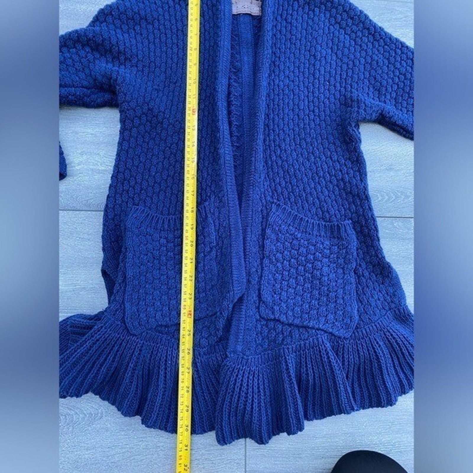 Cableami Guinevere cable knit navy cardigan sweater cotton S A000163 Size S / US 4 / IT 40 - 11 Thumbnail