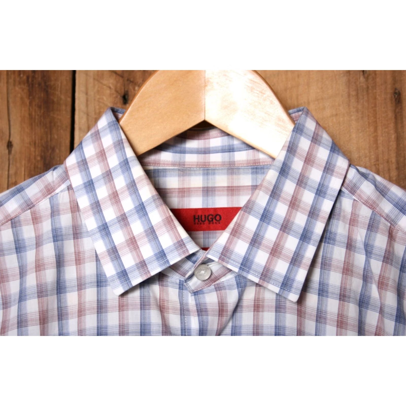 Hugo Boss HUGO BOSS Shirt Plaid Long Sleeve Button Front 16.5 34/35 Blue Red Dress Shirt Mens Regular Size 16.5L Size US XL / EU 56 / 4 - 2 Thumbnail