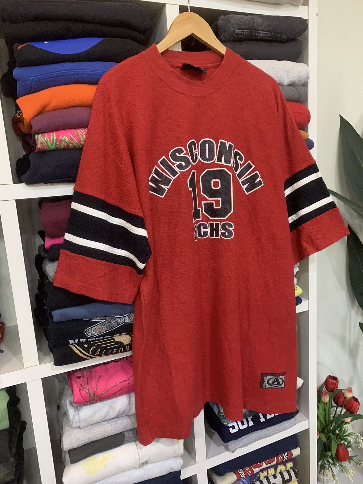 Vintage Vintage Wisconsin 19 SCHS Jersey Size US L / EU 52-54 / 3 - 4 Thumbnail