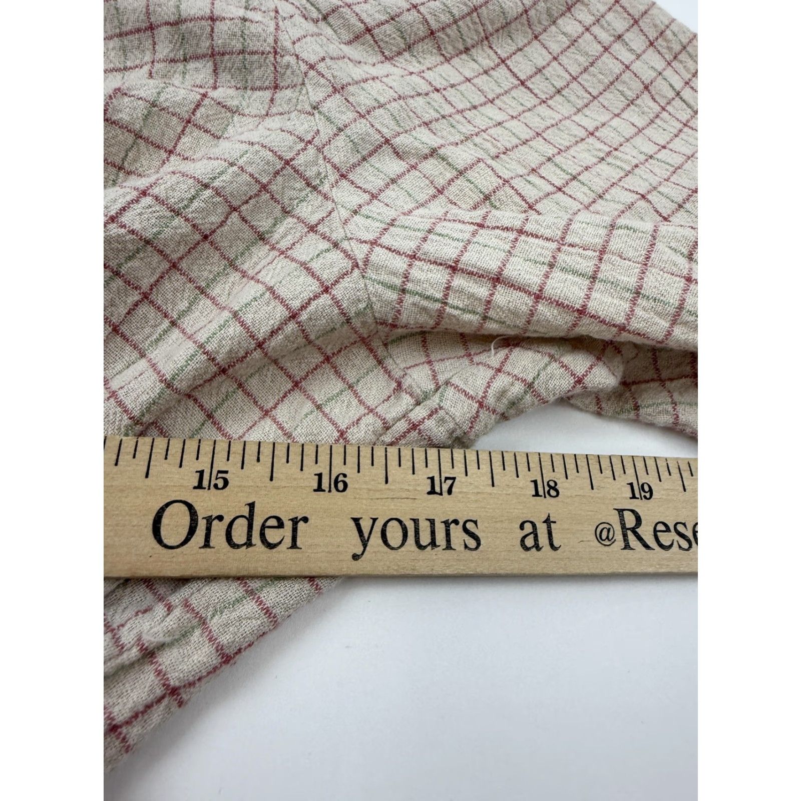 Zara Zara Dress Womens M Beige Check Puff Sleeve Cutout Sundress Mini Linen Blend Size M / US 6-8 / IT 42-44 - 7 Thumbnail