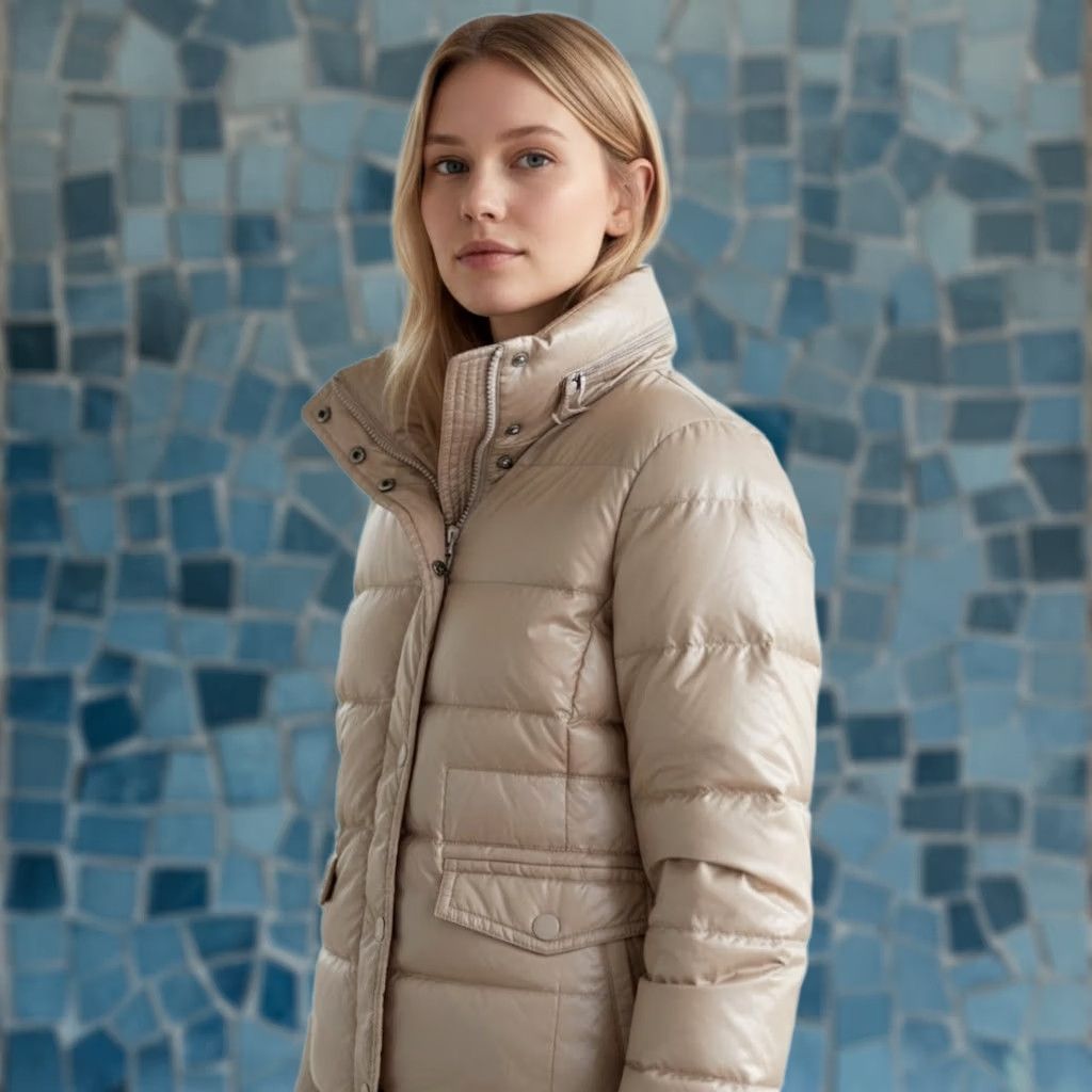 J.Crew J Crew Puffer Jacket Cream Beige Womens Medium Down Zip Snap Button Size M / US 6-8 / IT 42-44 - 1 Thumbnail