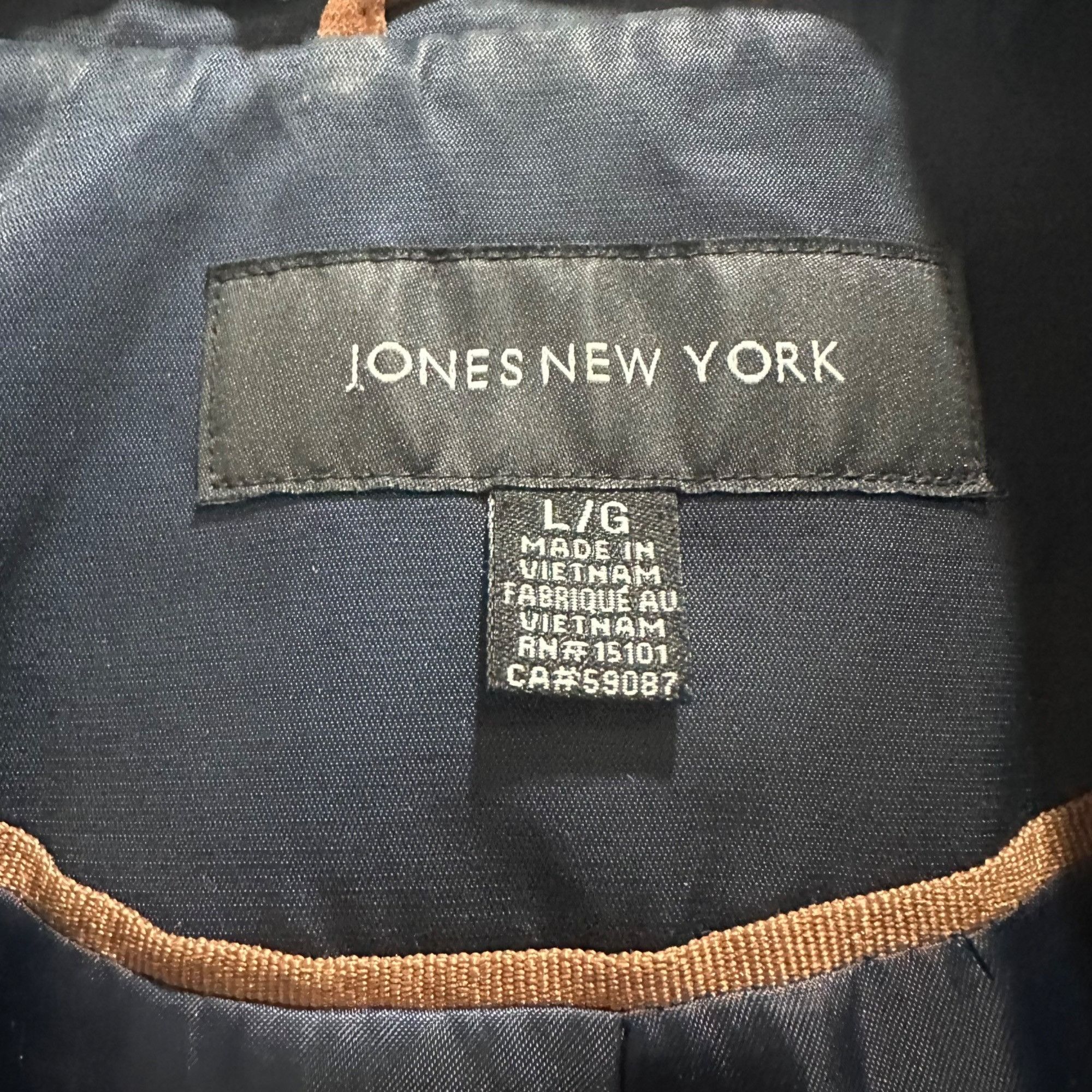 Jones New York 🤩Women Trench Coat Jones New York Sz M Mid Length Navy Belt Size L / US 10 / IT 46 - 4 Thumbnail