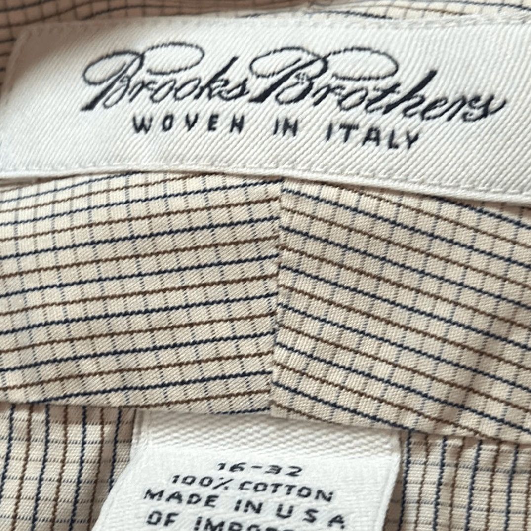 Brooks Brothers Brooks Brothers Dress Shirt Multicolor Checkered Woven Cotton Italy 16 32 Mens Shirt Size 42R - 4 Thumbnail