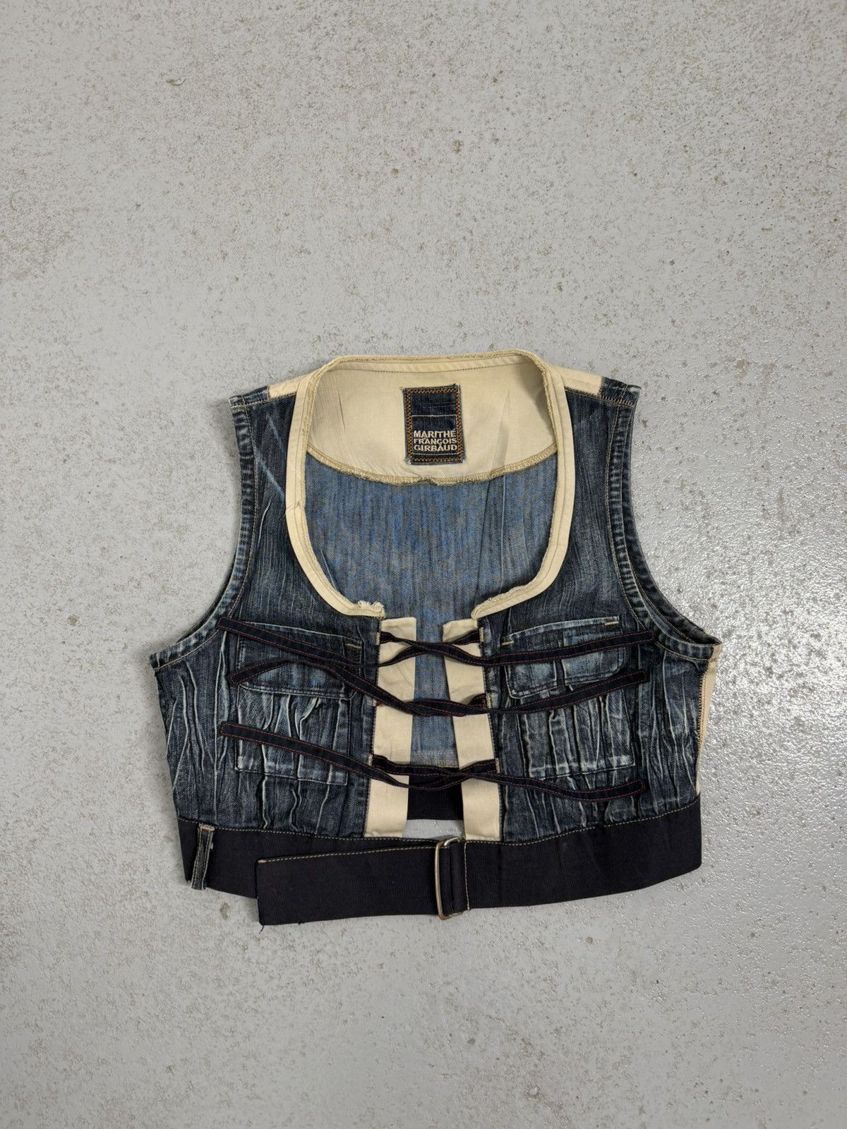Marithe + Francois Girbaud Vintage 00s Marithe Francois Girbaud Denim Vest Size S / US 4 / IT 40 - 6 Thumbnail
