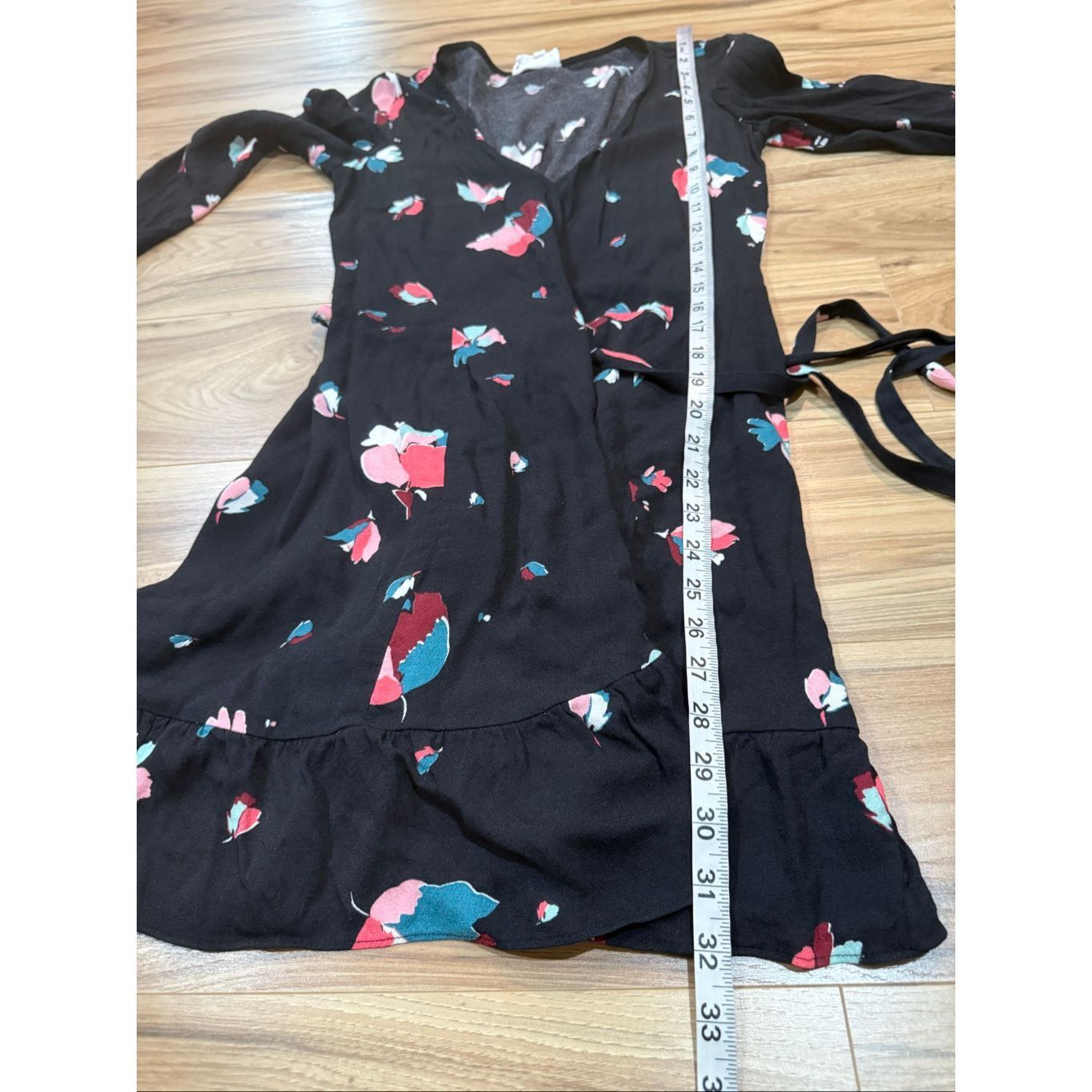 Sezane Sezane Elena Floral Printed Wrap Ruffle Mini Viscose Dress S Size S / US 4 / IT 40 - 8 Thumbnail