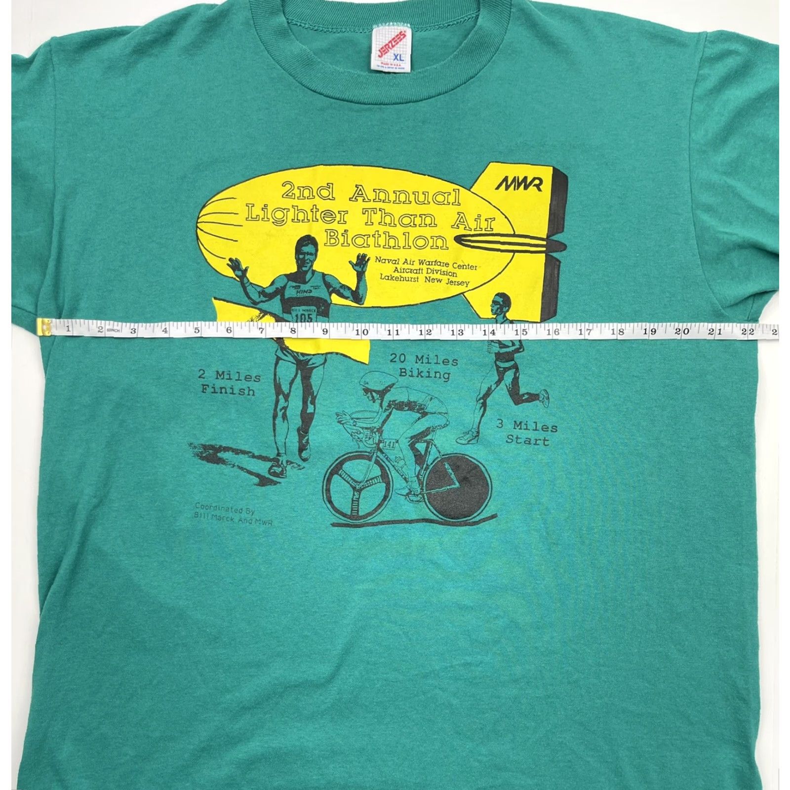 Jerzees VINTAGE JERZEES 1992 USA Cycling Biathlon Marathon Graphic Tee Adult XL Green Sportswear Unisex Size US XL / EU 56 / 4 - 6 Thumbnail