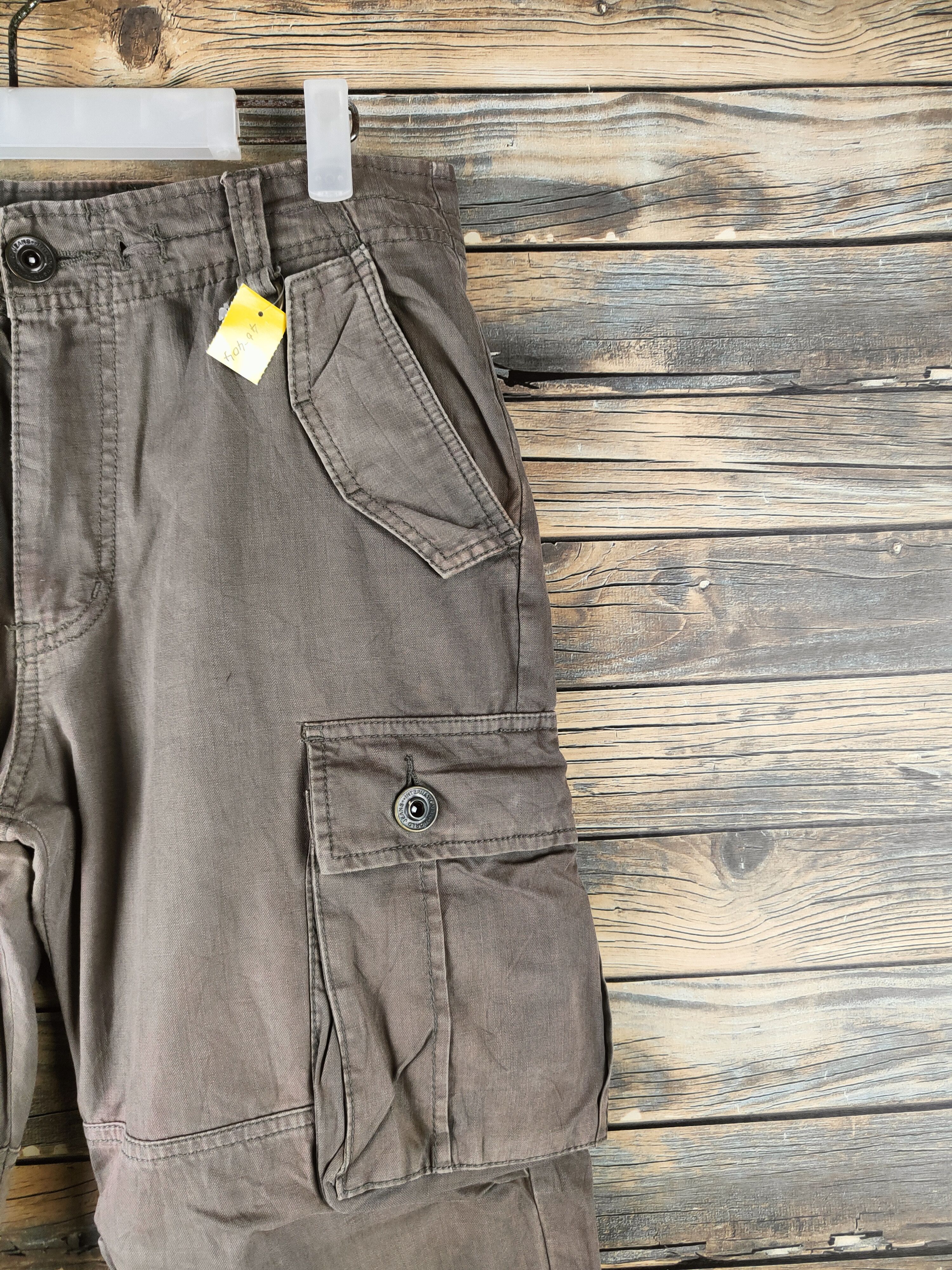 Japanese Brand DL Japan Brown Faded Multipocket Cargo Pants #46-404 Size US 31 - 5 Thumbnail