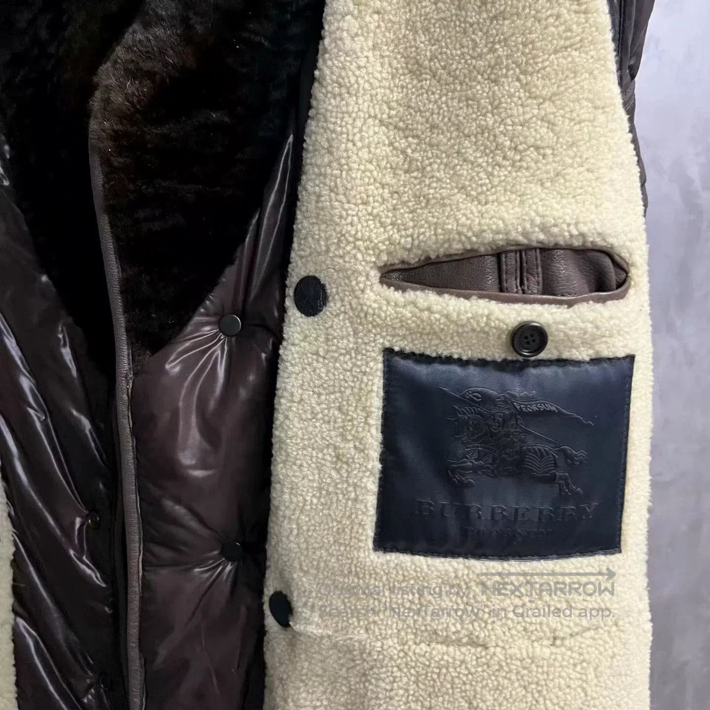 Burberry Burberry Dark Brown Lamb Wool Jacket. Size US M / EU 48-50 / 2 - 3 Thumbnail