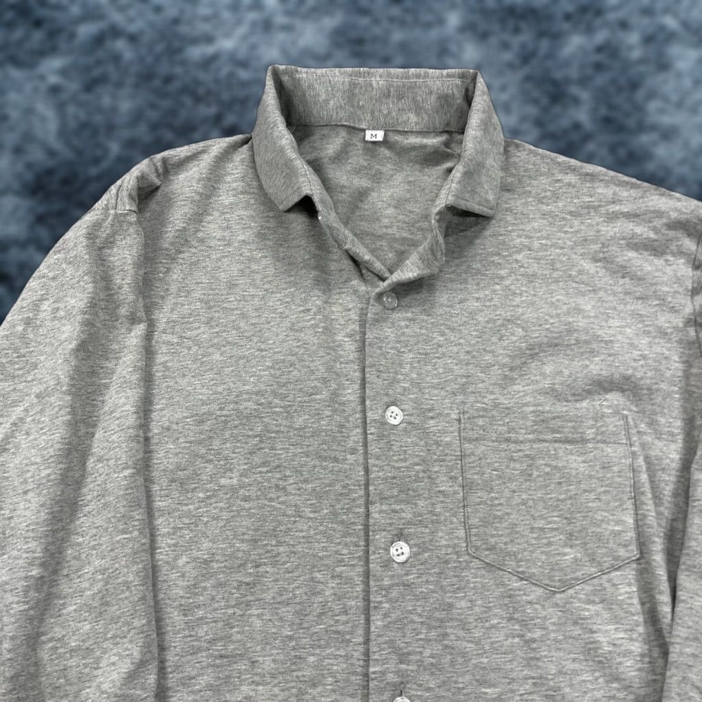 Vintage State and Liberty Shirt Mens M Gray Solid Stretch Casual Office Preppy Size US M / EU 48-50 / 2 - 1 Thumbnail