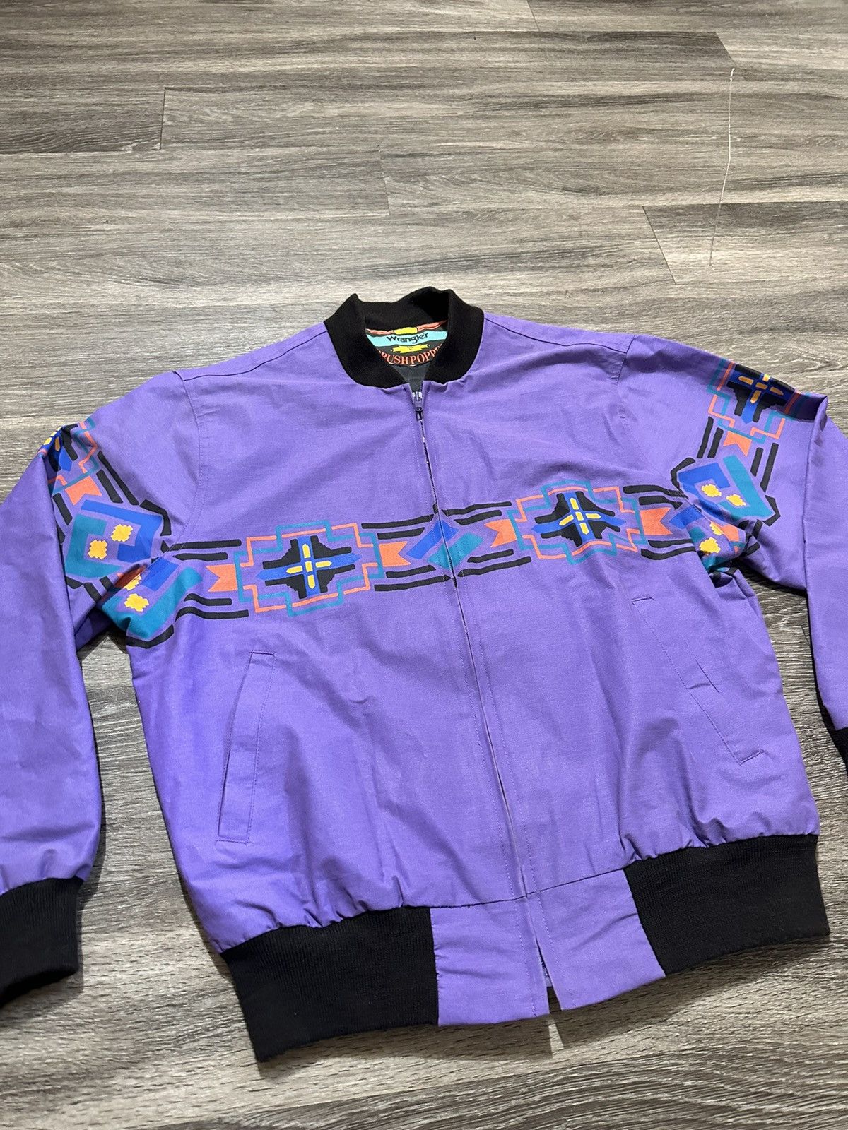 Vintage × Wrangler Vintage 90s Wrangler Aztec Work Jacket Size US M / EU 48-50 / 2 - 2 Thumbnail