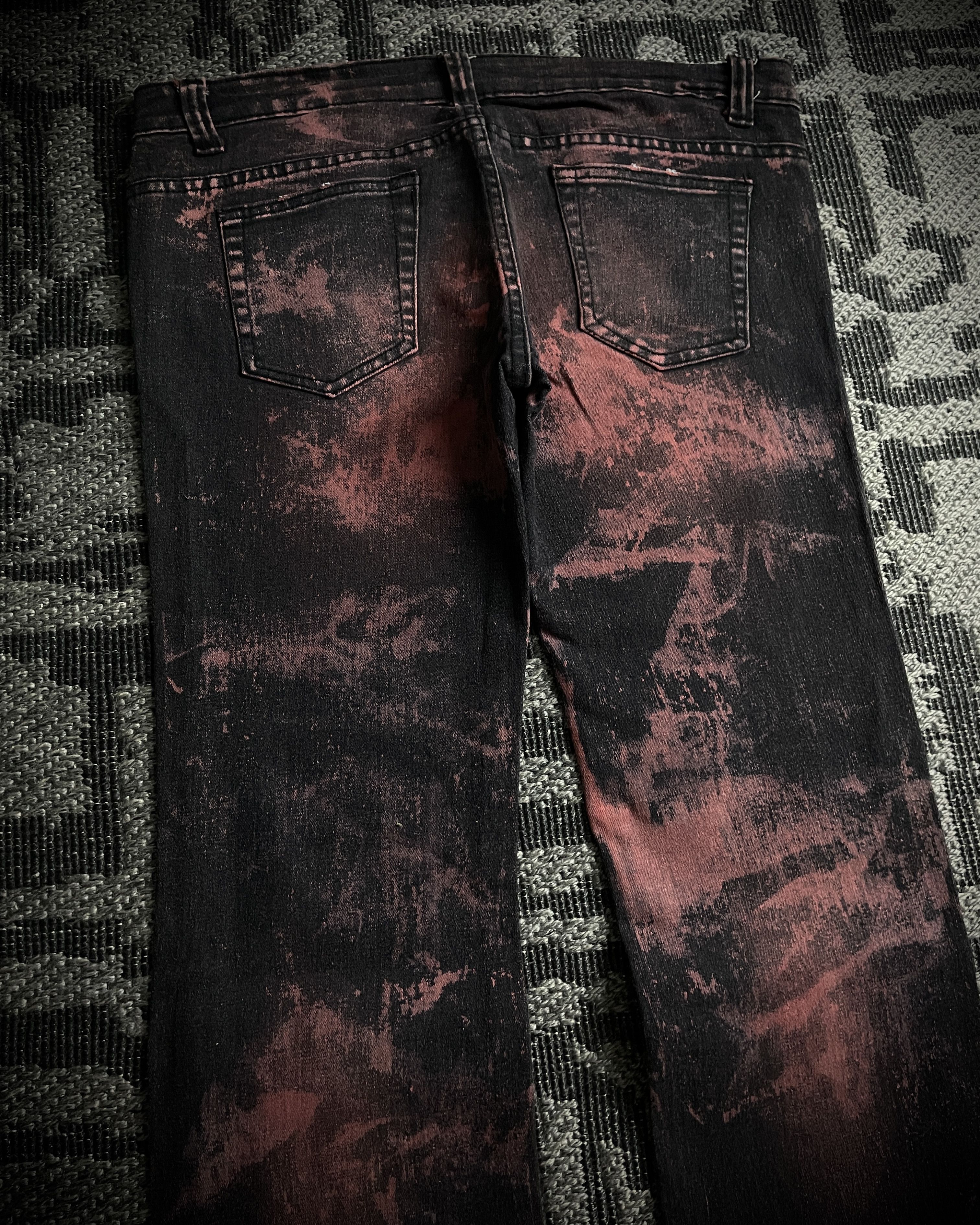 Japanese Brand Sixh Bloodwash Gothic Print Denim Size US 33 - 9 Thumbnail