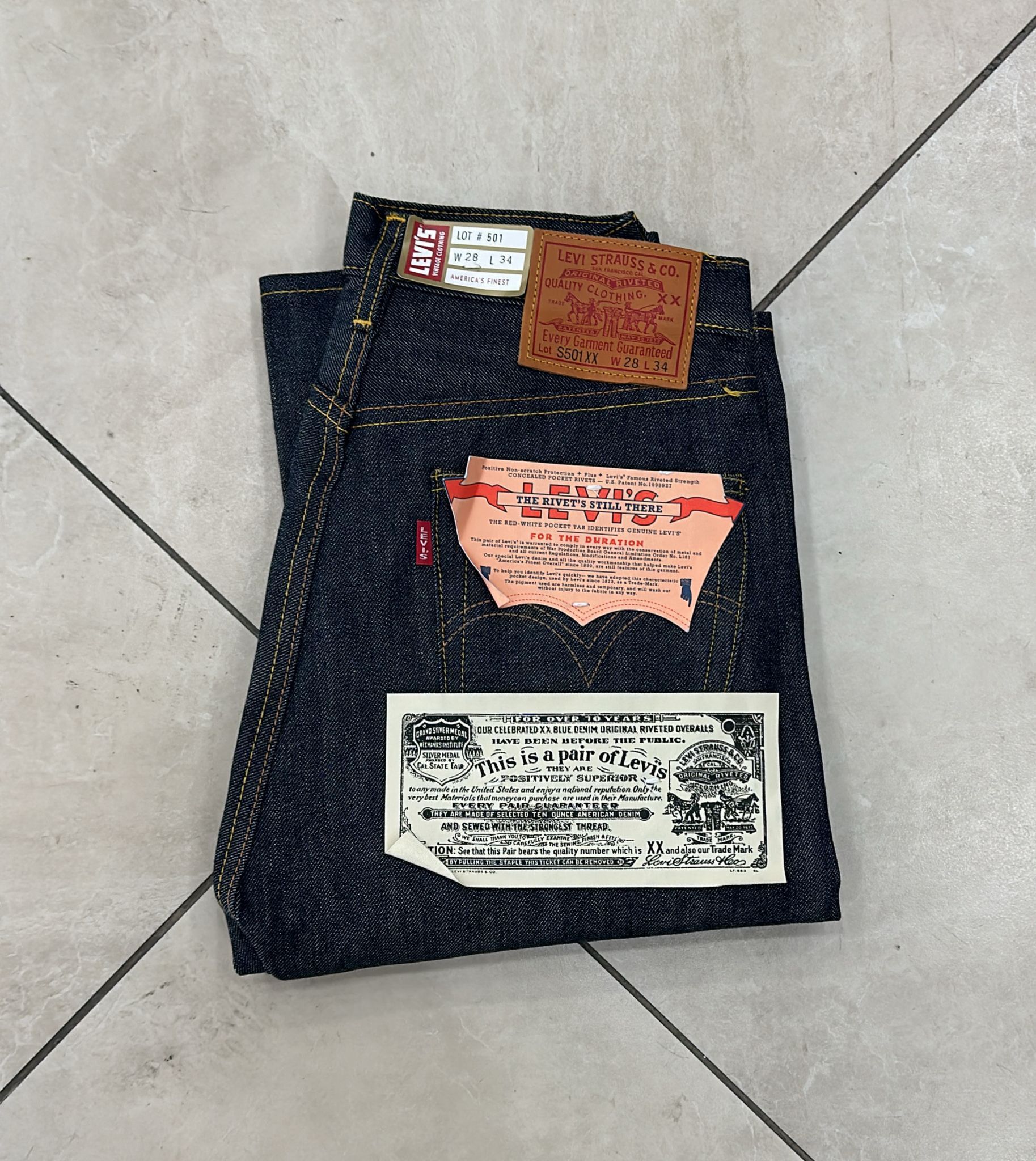Levi's Vintage Clothing LVC Levi's Vintage Clothing 1944 S501 Perfect Imperfections Size US 28 / EU 44 - 1 Thumbnail