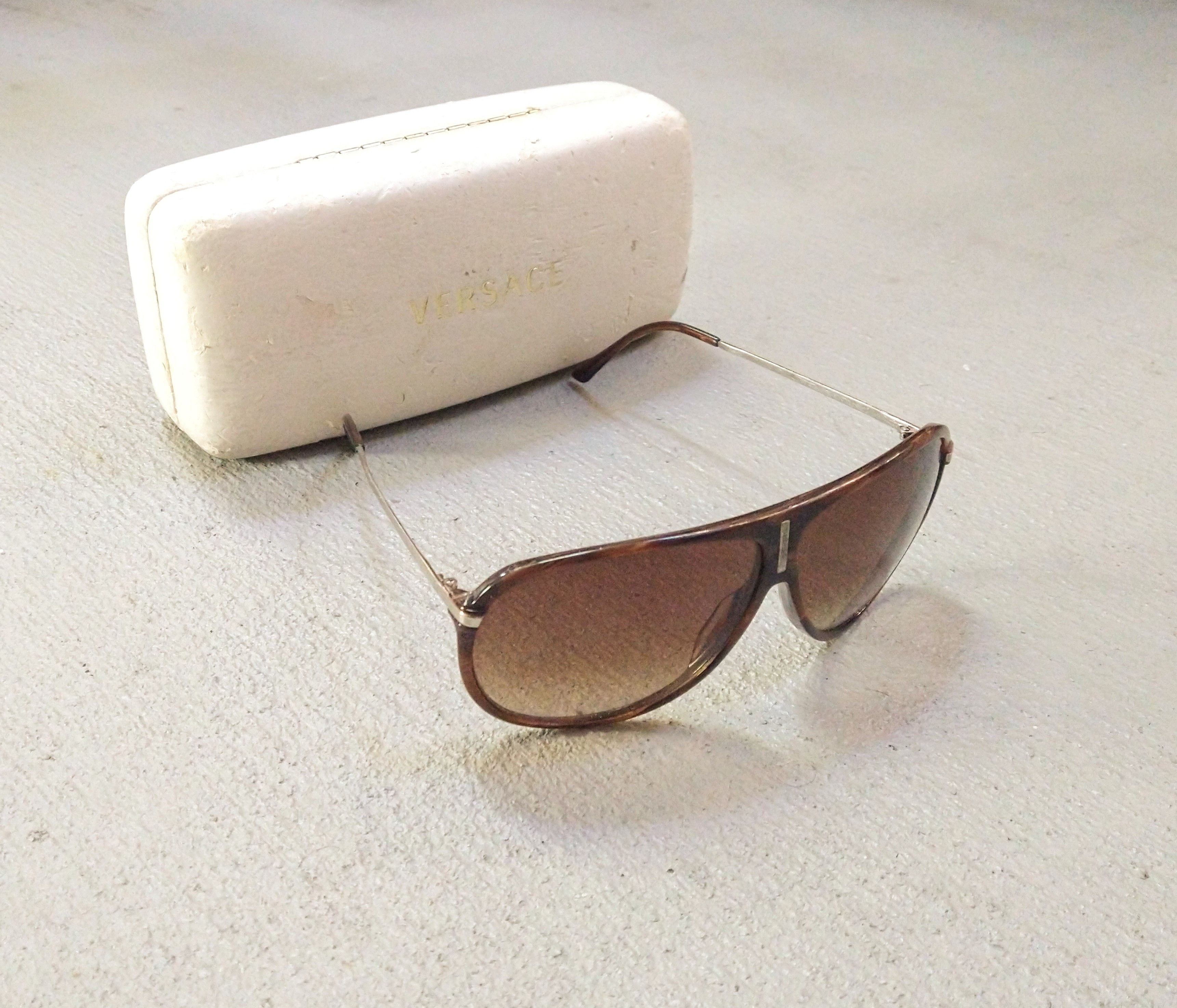 Versace Versace Aviator Sunglasses Brown Tortoise Havana Italy Size ONE SIZE - 1 Thumbnail