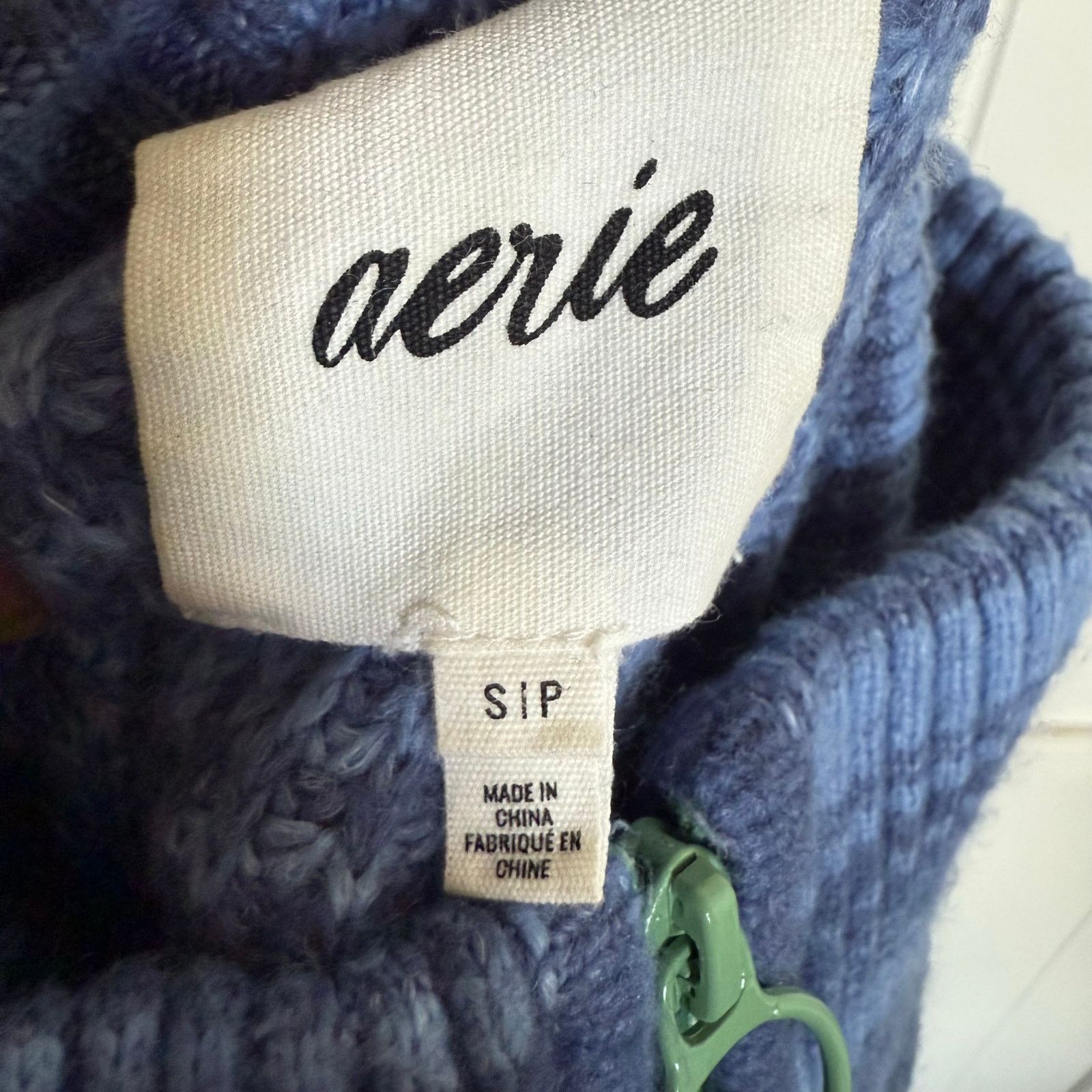 Other Aerie Womens Sweater Sz S Blue Funnel Neck Quarter Zip Green Size S / US 4 / IT 40 - 8 Thumbnail